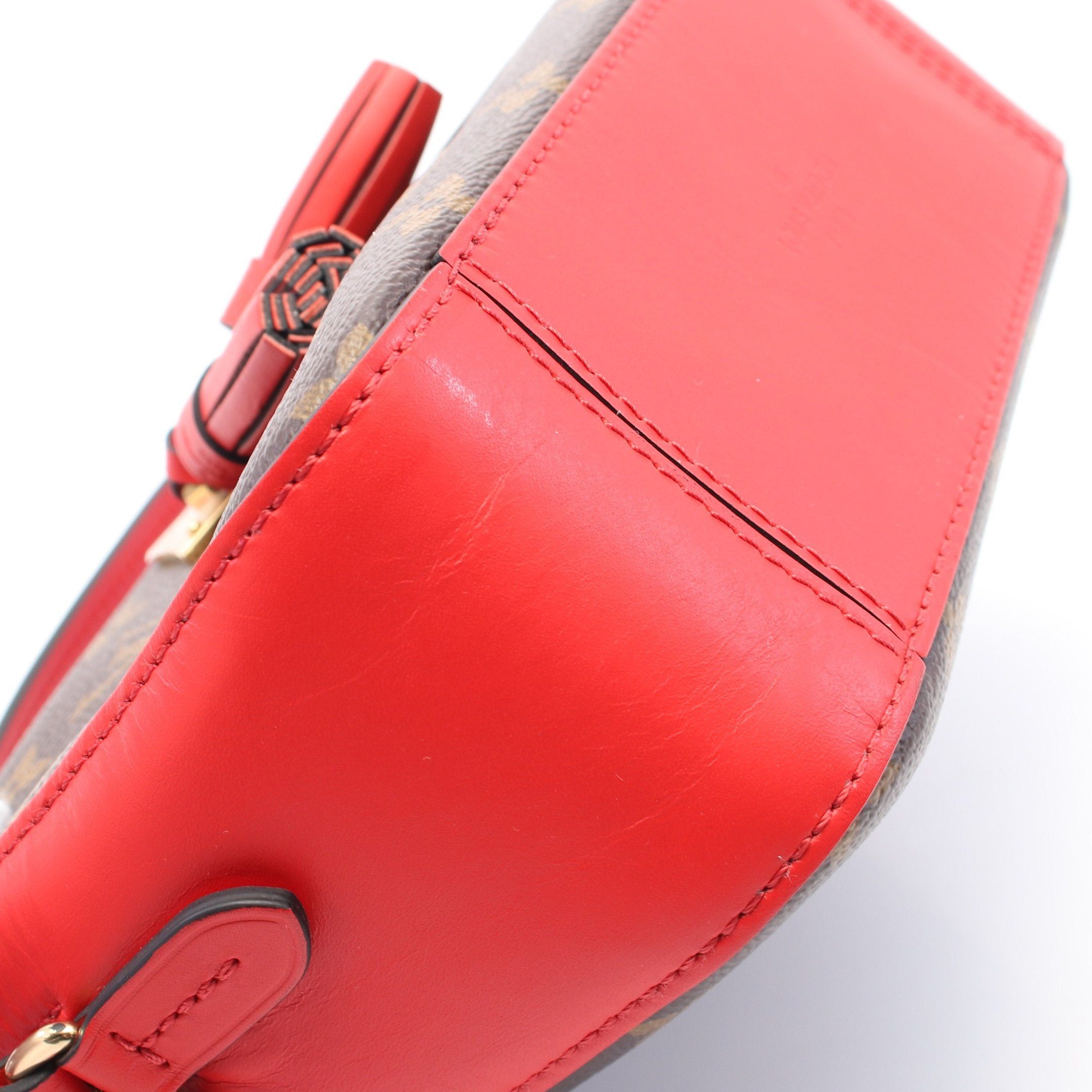 Louis Vuitton Louis Vuitton Saintonge Monogram Coquelicot Shoulder Bag Leather Brown Red Size ONE SIZE - 6 Thumbnail