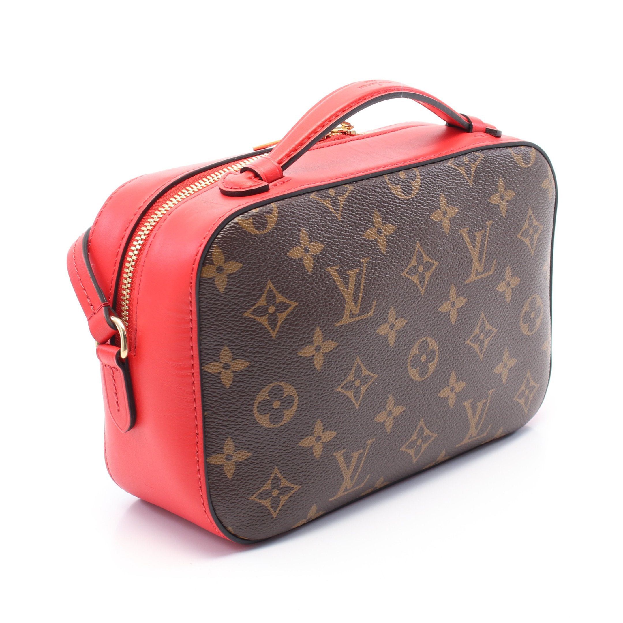 Louis Vuitton Louis Vuitton Saintonge Monogram Coquelicot Shoulder Bag Leather Brown Red Size ONE SIZE - 2 Thumbnail
