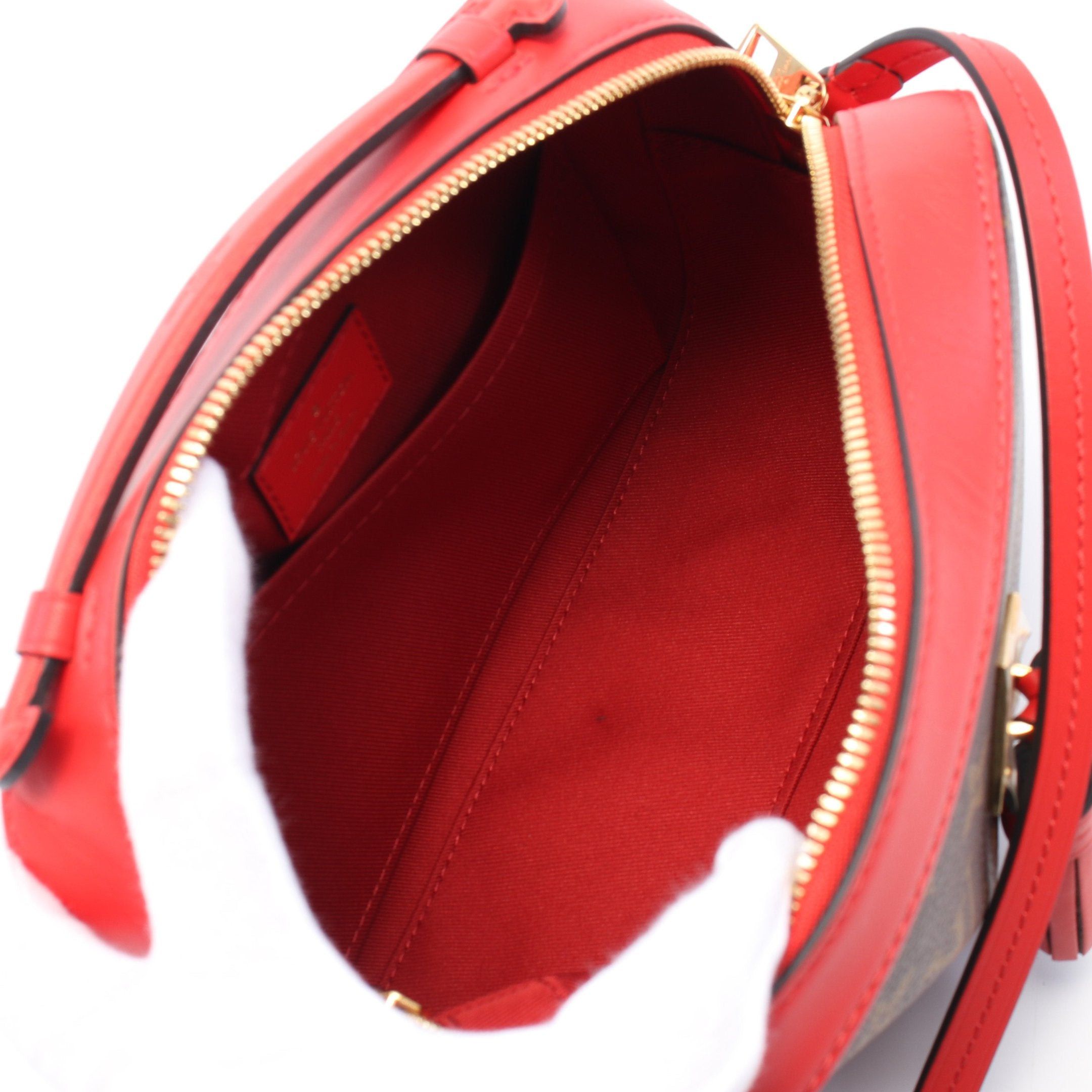 Louis Vuitton Louis Vuitton Saintonge Monogram Coquelicot Shoulder Bag Leather Brown Red Size ONE SIZE - 3 Thumbnail