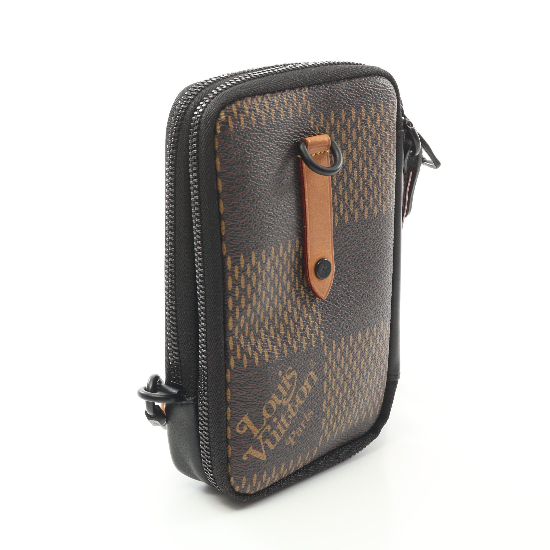 Louis Vuitton Louis Vuitton Louis Vuitton * Nigo Double Phone Pouch Shoulder Bag Leather Brown Multicolor Size ONE SIZE - 2 Thumbnail