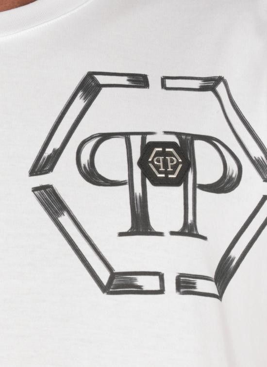 Philipp Plein PHILIPP PLEIN Men T-Shirts PAECMTK8122 PJY002N01 White Size US XL / EU 56 / 4 - 4 Thumbnail