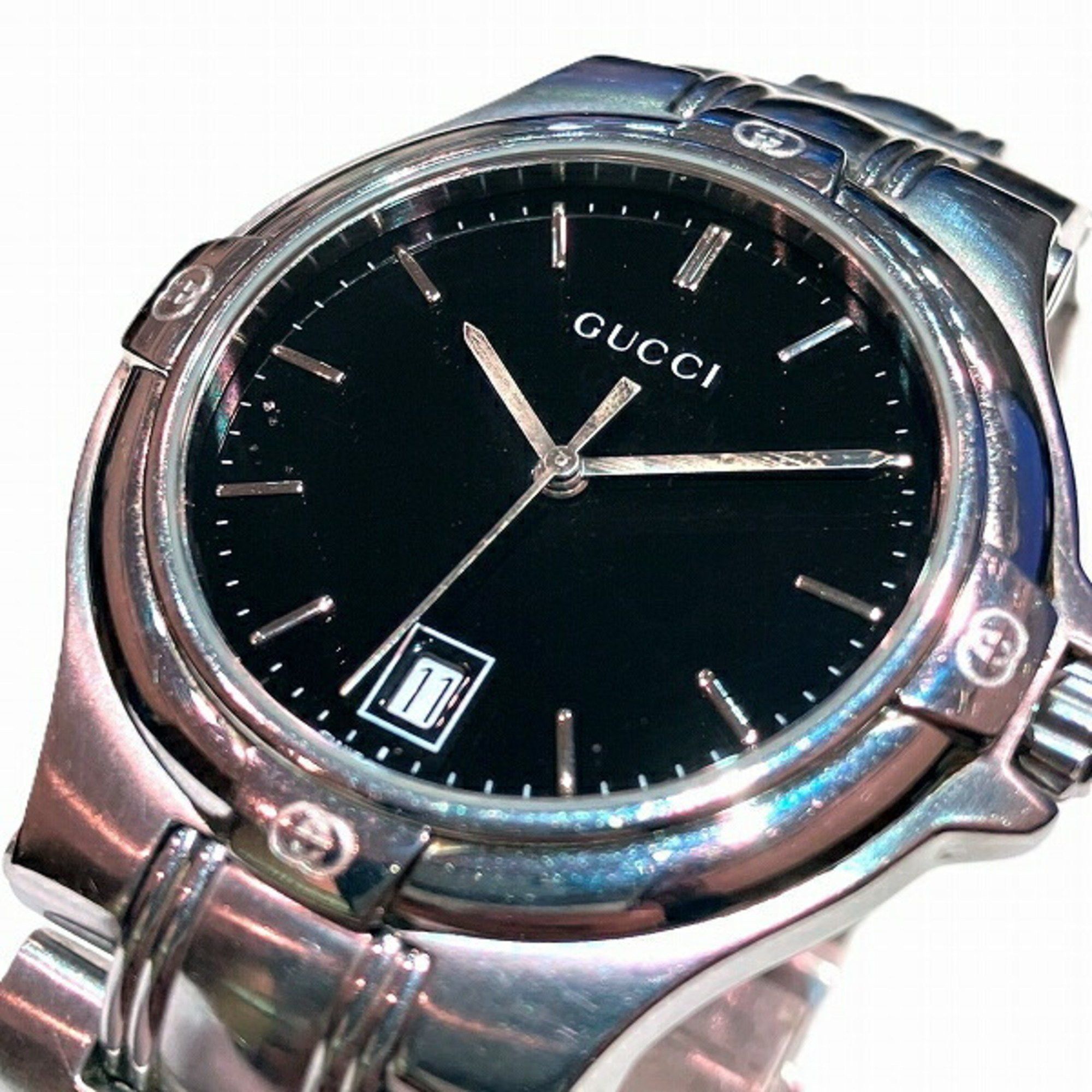 Gucci Gucci 9040M Black Dial Quartz Watch Men's Size ONE SIZE - 4 Thumbnail