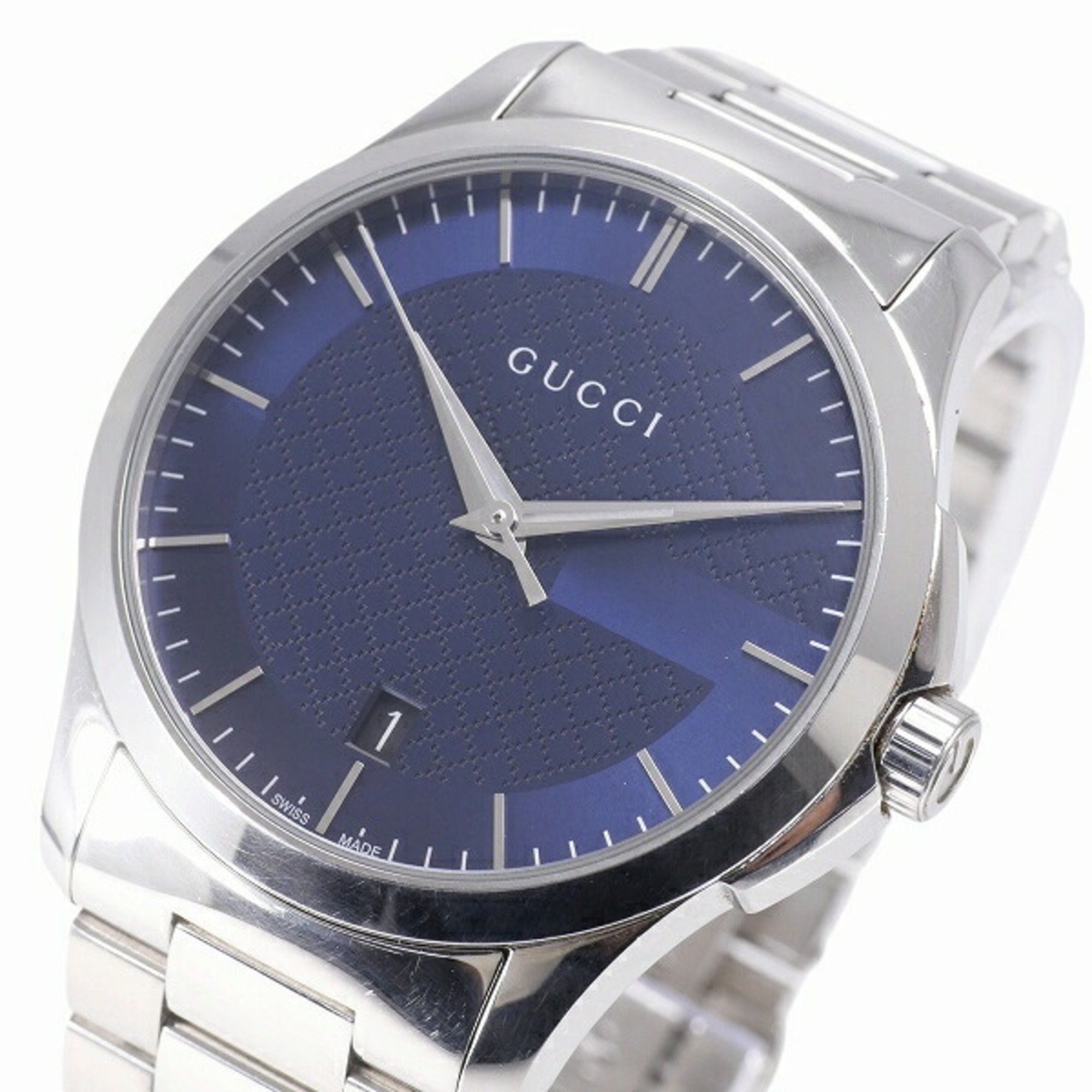 Gucci Gucci G Timeless 126.4 Quartz Navy Dial Watch Men's Size ONE SIZE - 4 Thumbnail
