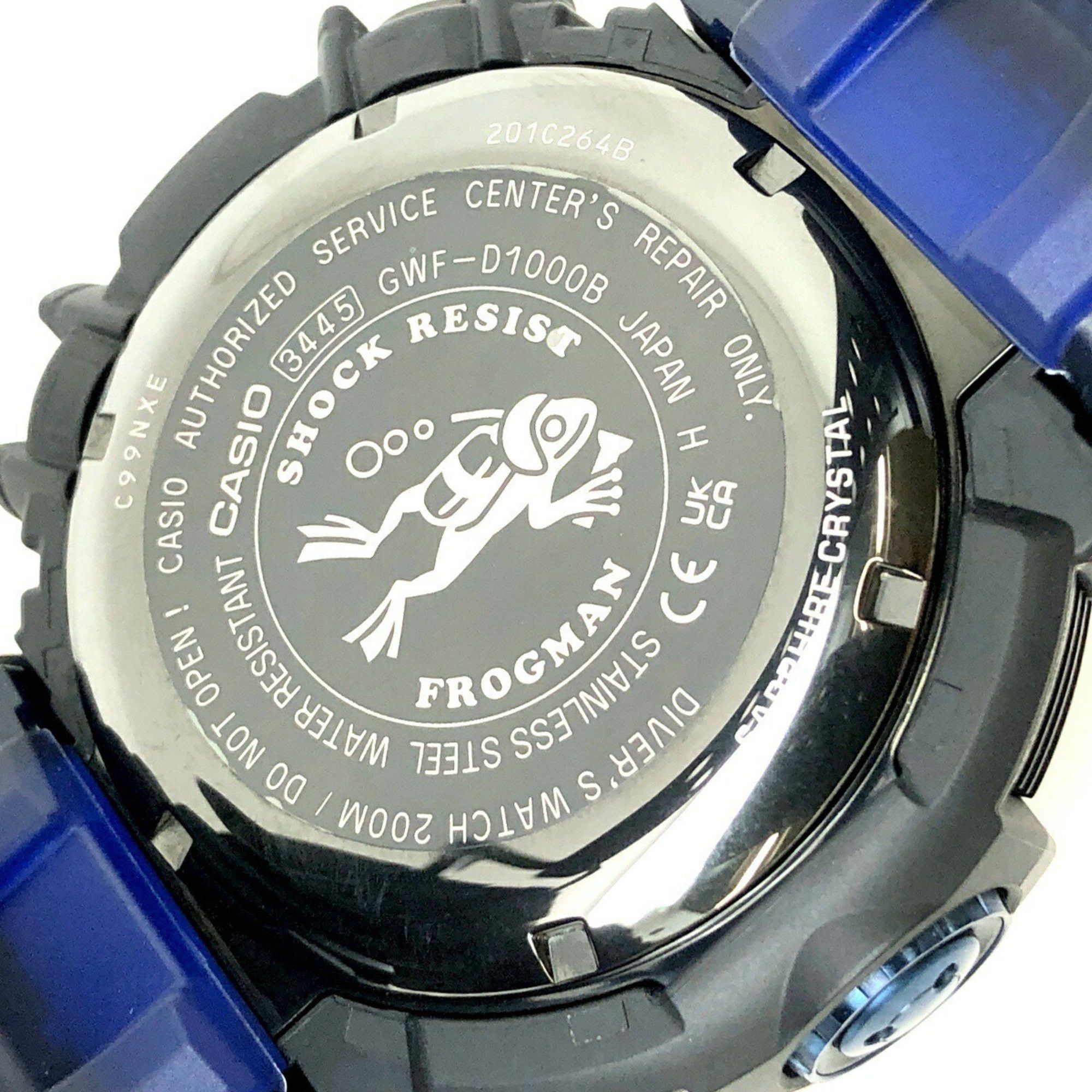 Casio G-SHOCK CASIO Watch GWF-D1000B-1 FROGMAN 6th Generation Frogman Radio Solar Triple Sensor High Brightness LED Backlight Internal Anti-Reflection Coating Sapphire Glass Long Band Released June 2016 Mikunigaoka Store ITD9KYVRRQSD Size ONE SIZE - 8 Thumbnail