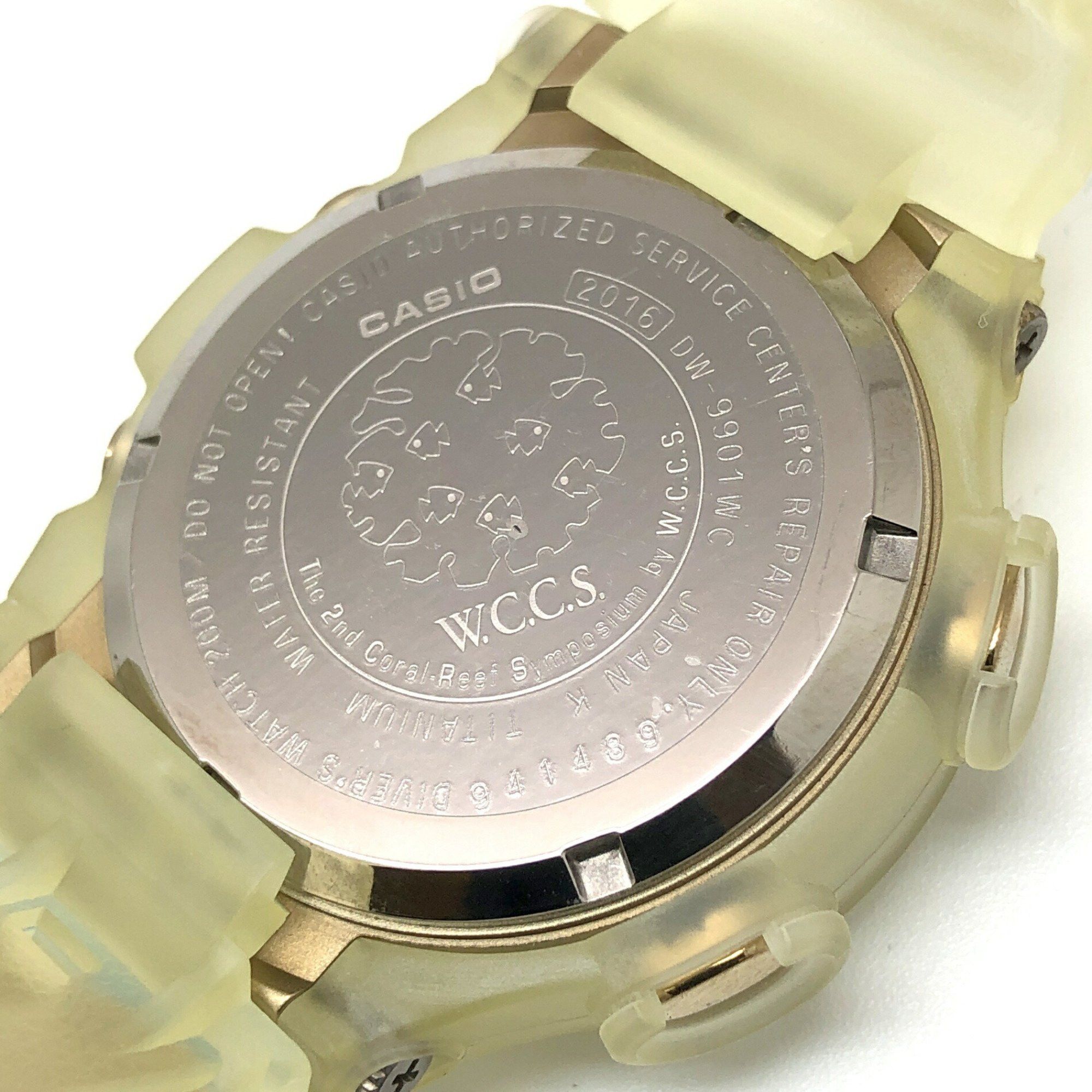 Casio G-SHOCK CASIO Watch DW-9900WC-9T FROGMAN WCCS White Skeleton Titanium Case Double Manta EL Gold World Coral Reef Conservation Society Released June 1999 Mikunigaoka Store ITFM8QWQLLO8 Size ONE SIZE - 8 Thumbnail