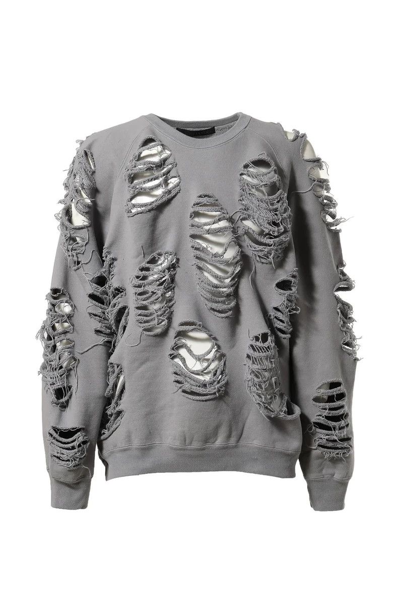 JUN NAKAYAMA　DISTRESSED CREWNECK Jun Nakayama Distressed Crewneck