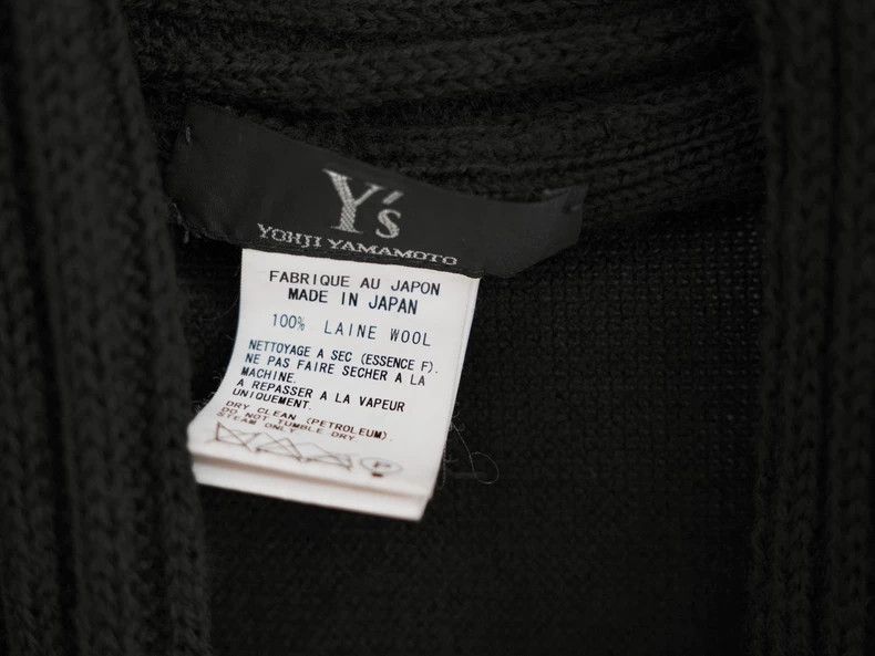 Y's Black Wool Knit Cardigan with Scarf Size US XS / EU 42 / 0 - 9 Thumbnail