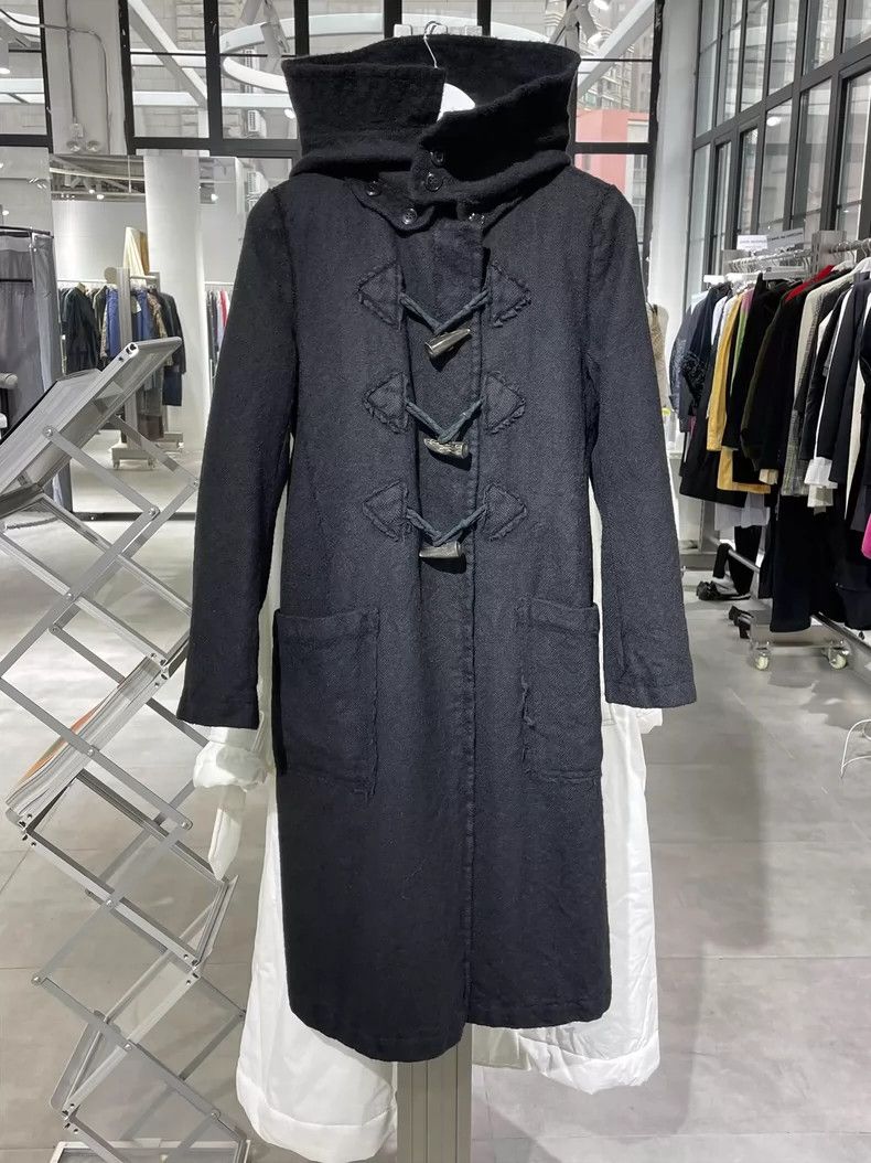 Y's Black Duffle Coat with Horn Buckles-dmc Size US M / EU 48-50 / 2 - 2 Thumbnail