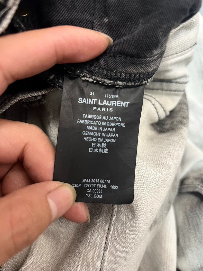 Saint Laurent Paris Black and White Rendered Denim Pants-dmc Size US 31 - 4 Thumbnail