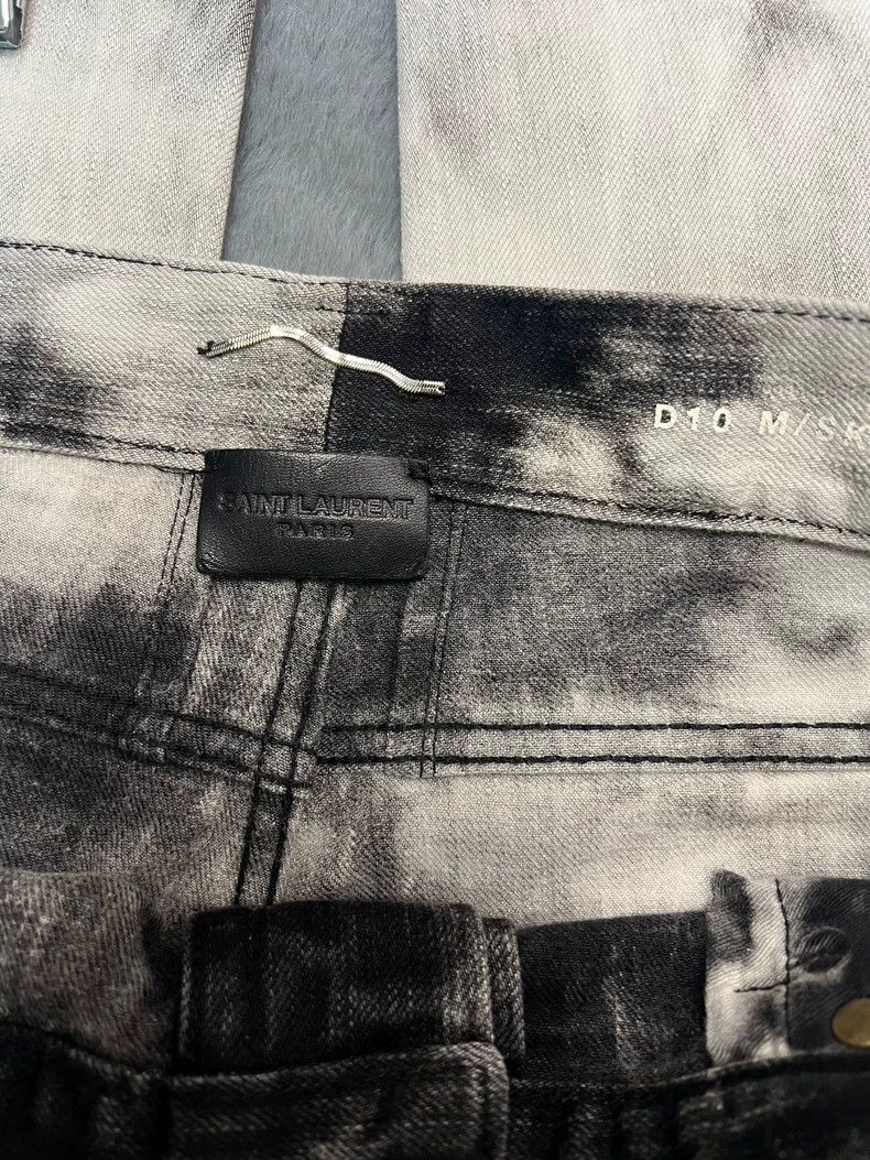 Saint Laurent Paris Black and White Rendered Denim Pants-dmc Size US 31 - 3 Thumbnail