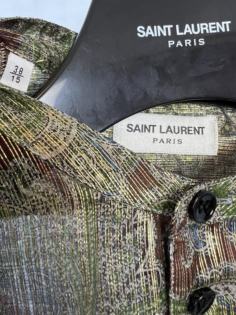 Saint Laurent Paris Saint Laurent Silk Patterned Long Sleeve Shirt-dmc Size US M / EU 48-50 / 2 - 3 Thumbnail