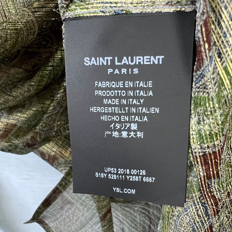 Saint Laurent Paris Saint Laurent Silk Patterned Long Sleeve Shirt-dmc Size US M / EU 48-50 / 2 - 4 Thumbnail