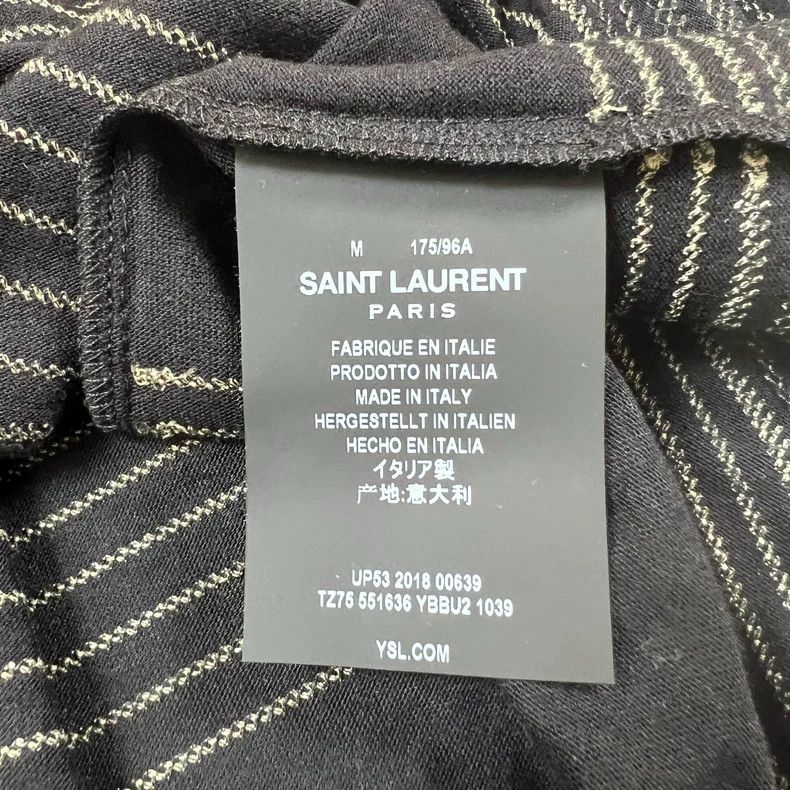 Saint Laurent Paris Saint Laurent Black Gold Stripe Short Sleeve Tee-dmc Size US M / EU 48-50 / 2 - 5 Thumbnail