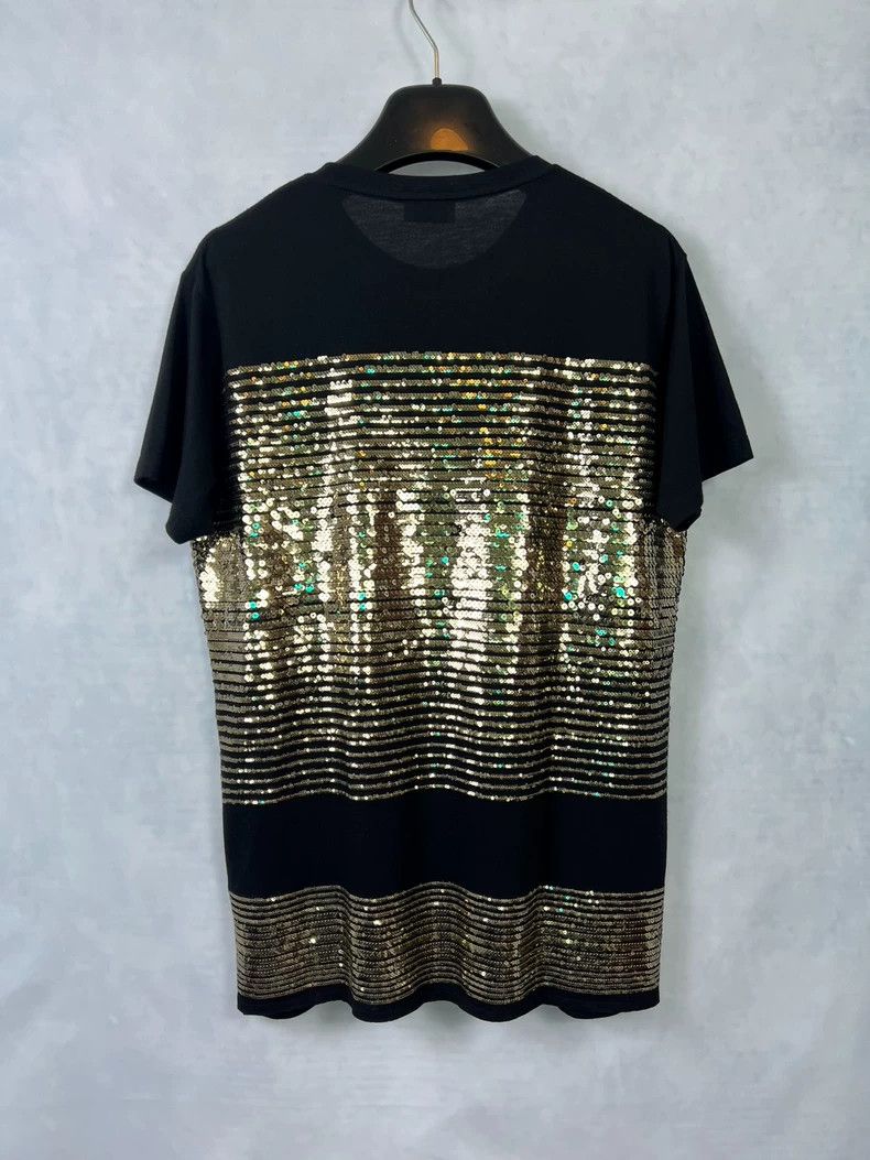 Saint Laurent Paris Saint Laurent Black Gold Stripe Short Sleeve Tee-dmc Size US M / EU 48-50 / 2 - 2 Thumbnail