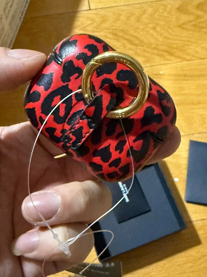 Yves Saint Laurent YSL Red Leopard Print Earphone Case-dmc Size ONE SIZE - 2 Thumbnail