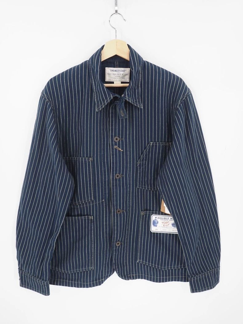 RRL Indigo Dot Stripe Twill Engineer Coat-dmc