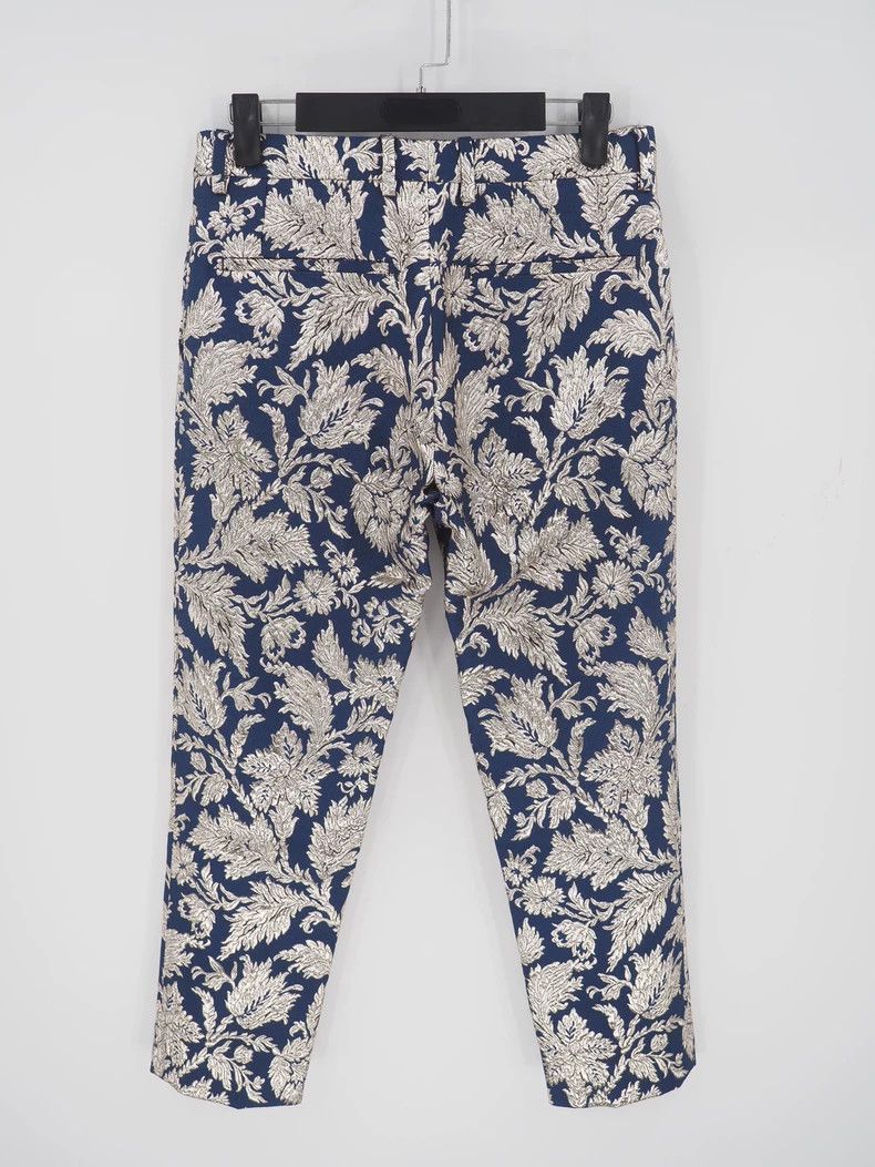 Dolce & Gabbana Dolce&Gabbana Floral Embroidered Trousers in Blue-dmc Size US 31 - 2 Thumbnail