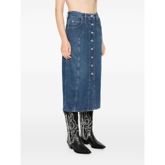 Isabel Marant Etoile ISABEL MARANT ETOILE Women Mid Skirts B3H02E JU0073FB 30BU BLUE Size 25" / US 0 / IT 36 - 2 Thumbnail