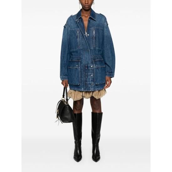 Isabel Marant Etoile ISABEL MARANT ETOILE Women Denim Jackets B3H02E VE0358FA 30BU BLUE Size XS / US 0-2 / IT 36-38 - 4 Thumbnail