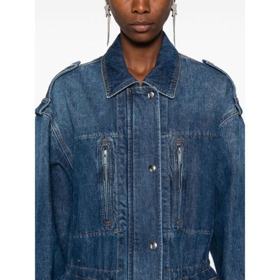 Isabel Marant Etoile ISABEL MARANT ETOILE Women Denim Jackets B3H02E VE0358FA 30BU BLUE Size XS / US 0-2 / IT 36-38 - 2 Thumbnail