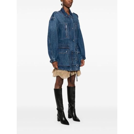 Isabel Marant Etoile ISABEL MARANT ETOILE Women Denim Jackets B3H02E VE0358FA 30BU BLUE Size XS / US 0-2 / IT 36-38 - 5 Thumbnail