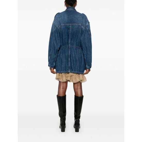 Isabel Marant Etoile ISABEL MARANT ETOILE Women Denim Jackets B3H02E VE0358FA 30BU BLUE Size XS / US 0-2 / IT 36-38 - 3 Thumbnail