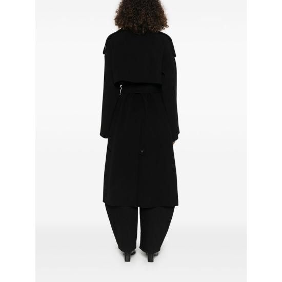 Sportmax SPORTMAX Women Coats FIORE 747 013 BLACK Size M / US 6-8 / IT 42-44 - 3 Thumbnail