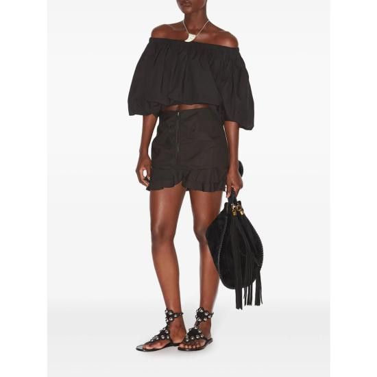 Isabel Marant Etoile ISABEL MARANT ETOILE Women Mid Skirts C1J06E JU0301FA 01BK BLACK Size 26" / US 2 / IT 38 - 4 Thumbnail