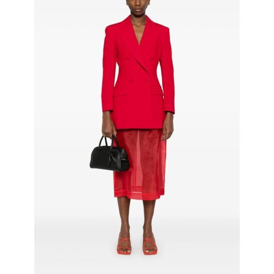 Marella MARELLA Women Suit Jackets 312 WAISTED 003 RED Size XS / US 0-2 / IT 36-38 - 5 Thumbnail