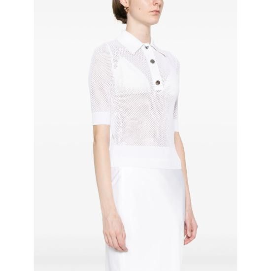 Sportmax SPORTMAX Women Polo Shirts CASTA 137 001 WHITE Size S / US 4 / IT 40 - 4 Thumbnail