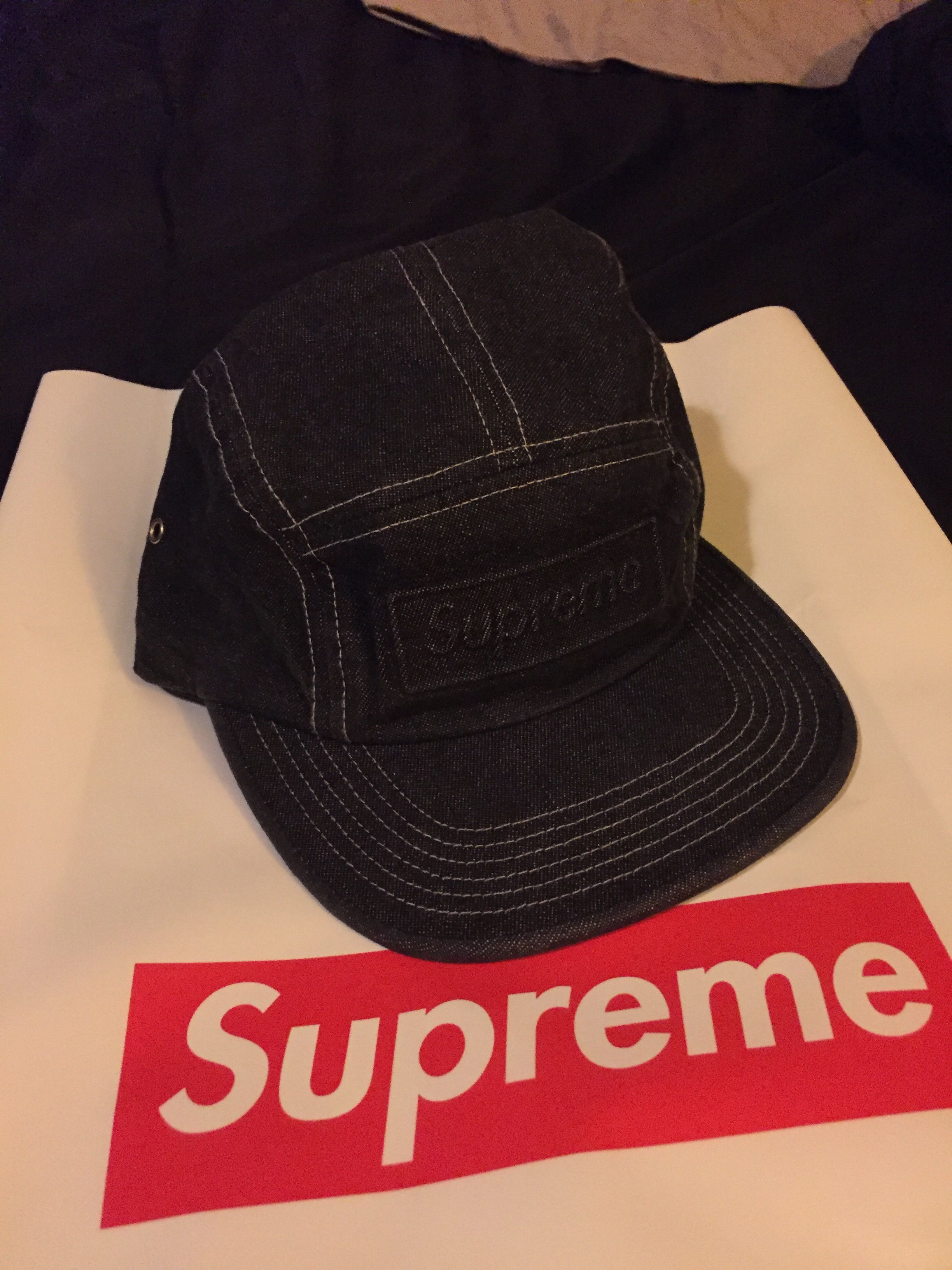 Supreme Embossed Denim Camp Cap (SS20) - $50