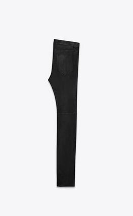 Saint Laurent Paris Skinny Pants in Stretch Grained Leather Size US 30 / EU 46 - 2 Thumbnail