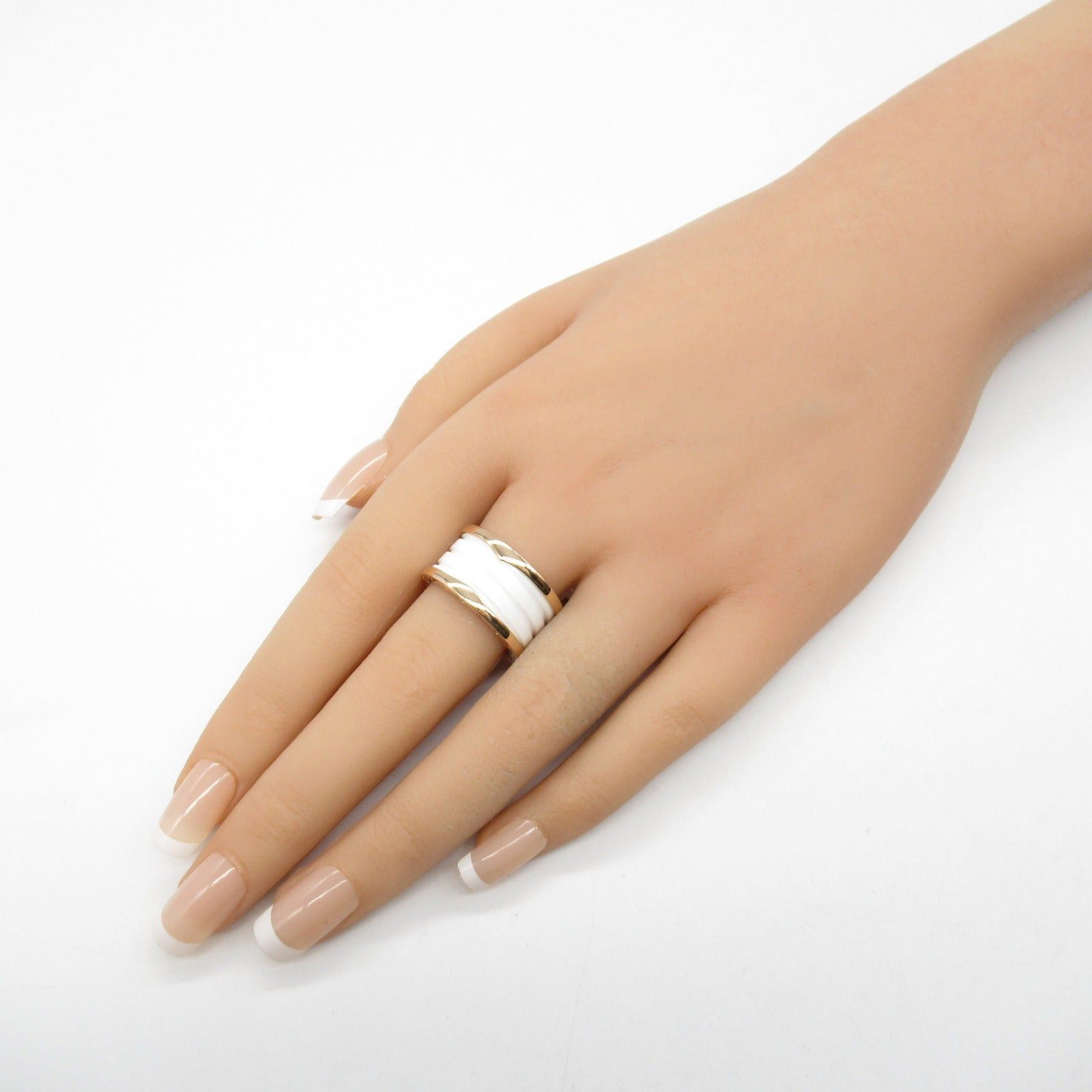 Bvlgari Bvlgari B Zero One Ring Ceramic K18Pg (Pink Gold) White Gold Size ONE SIZE - 9 Thumbnail