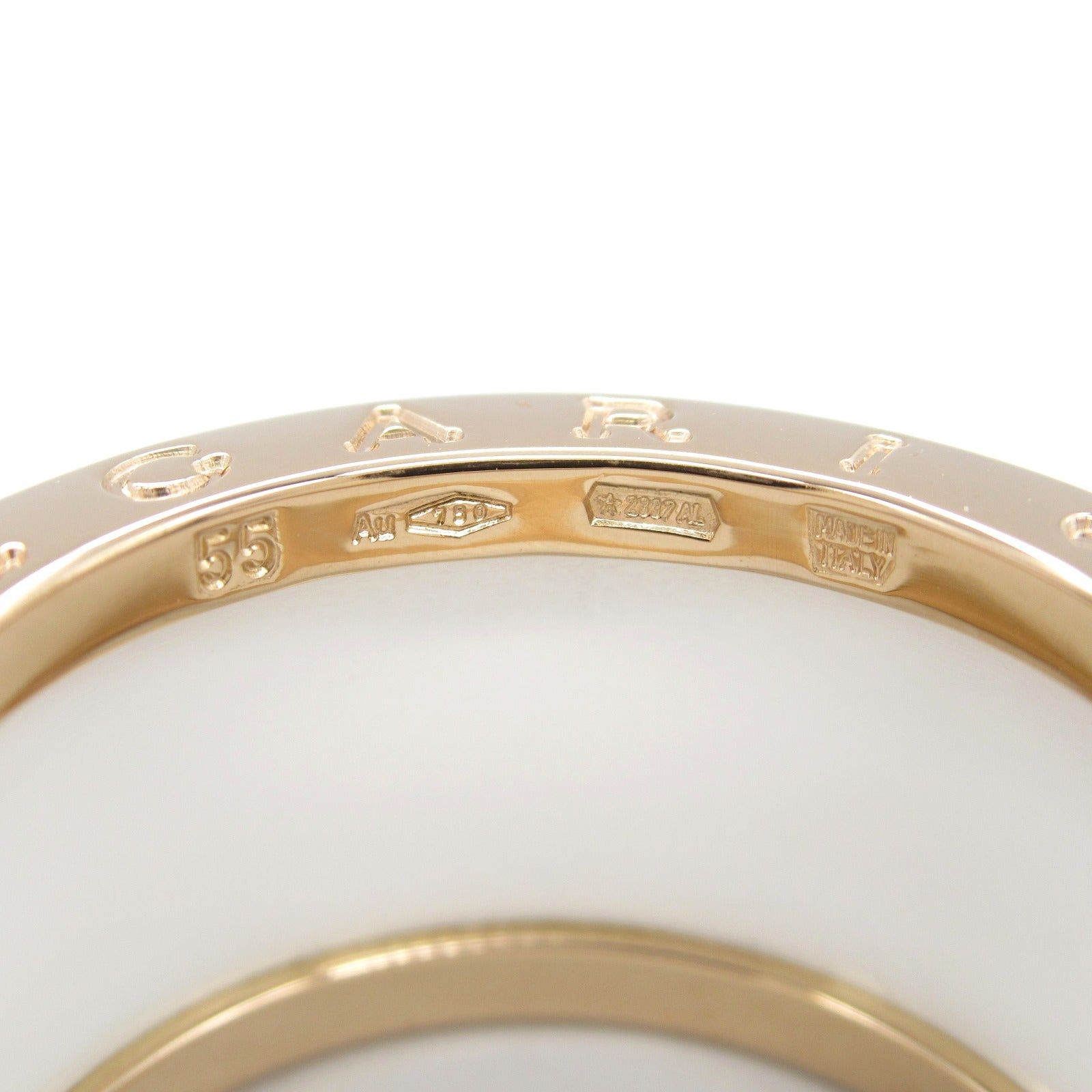 Bvlgari Bvlgari B Zero One Ring Ceramic K18Pg (Pink Gold) White Gold Size ONE SIZE - 5 Thumbnail