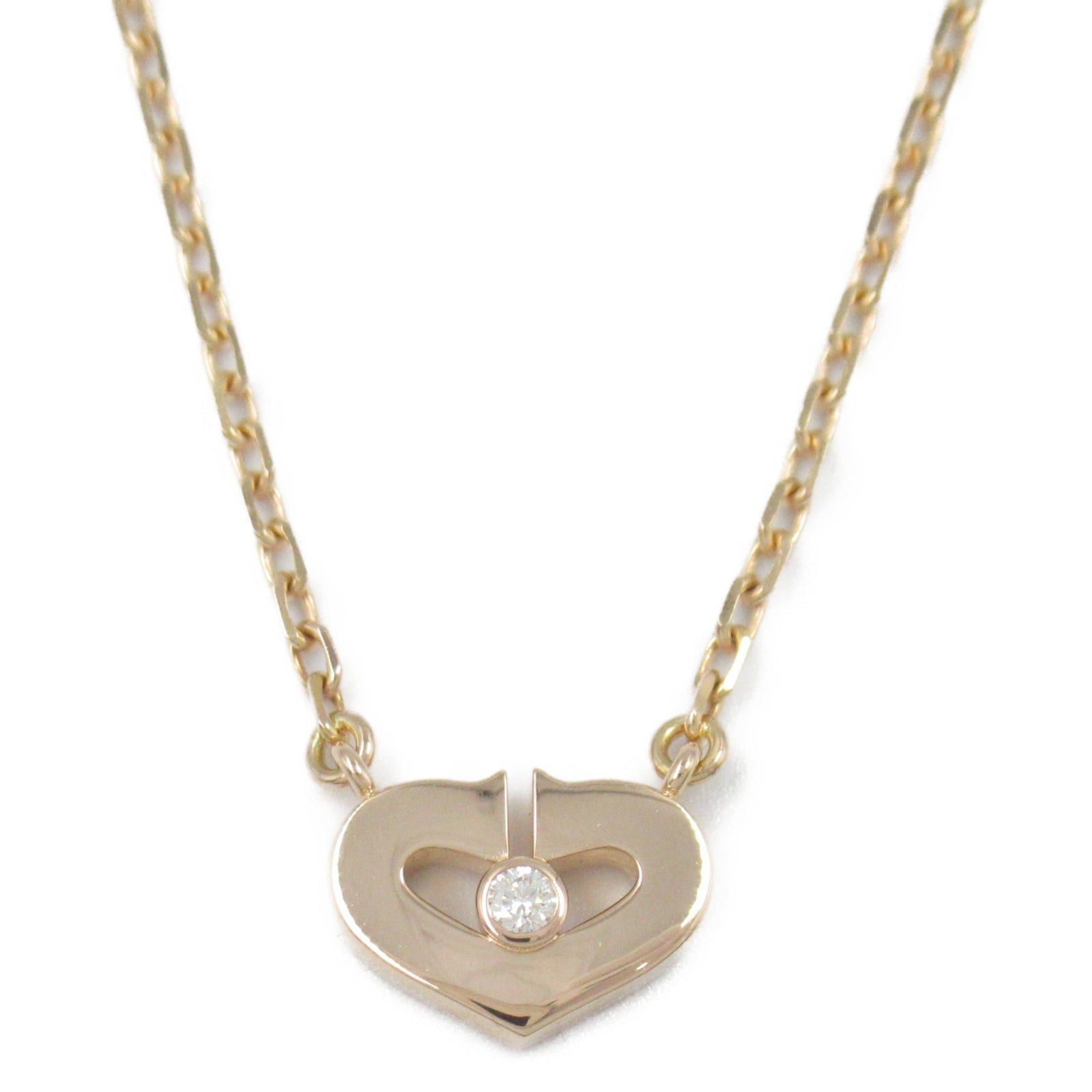 Cartier Cartier C Heart Necklace K18Pg (Pink Gold) Diamond Clear Size ONE SIZE - 2 Thumbnail