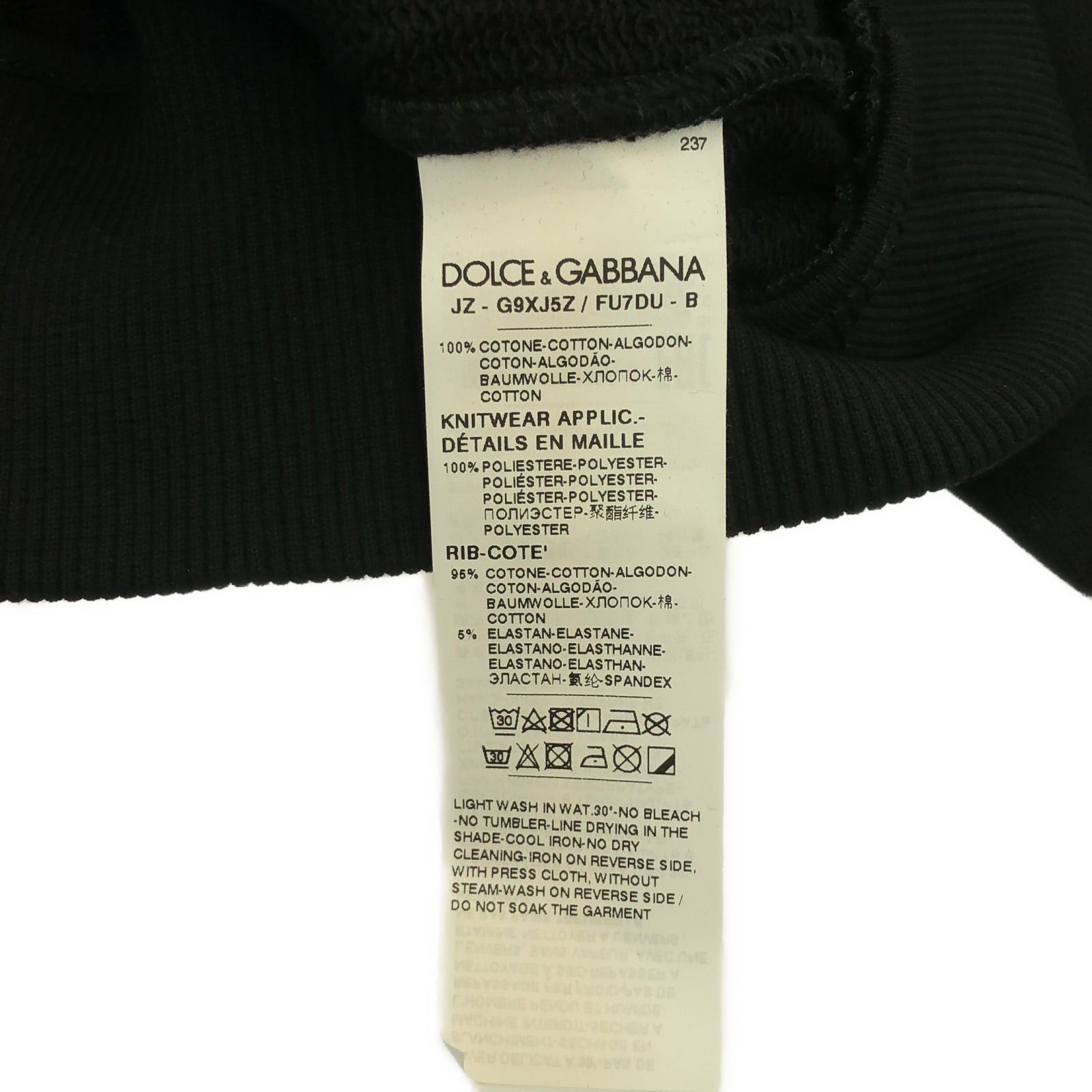 Dolce & Gabbana Dolce Gabbana Sweat Sweatshirt Cotton Black Size ONE SIZE - 5 Thumbnail