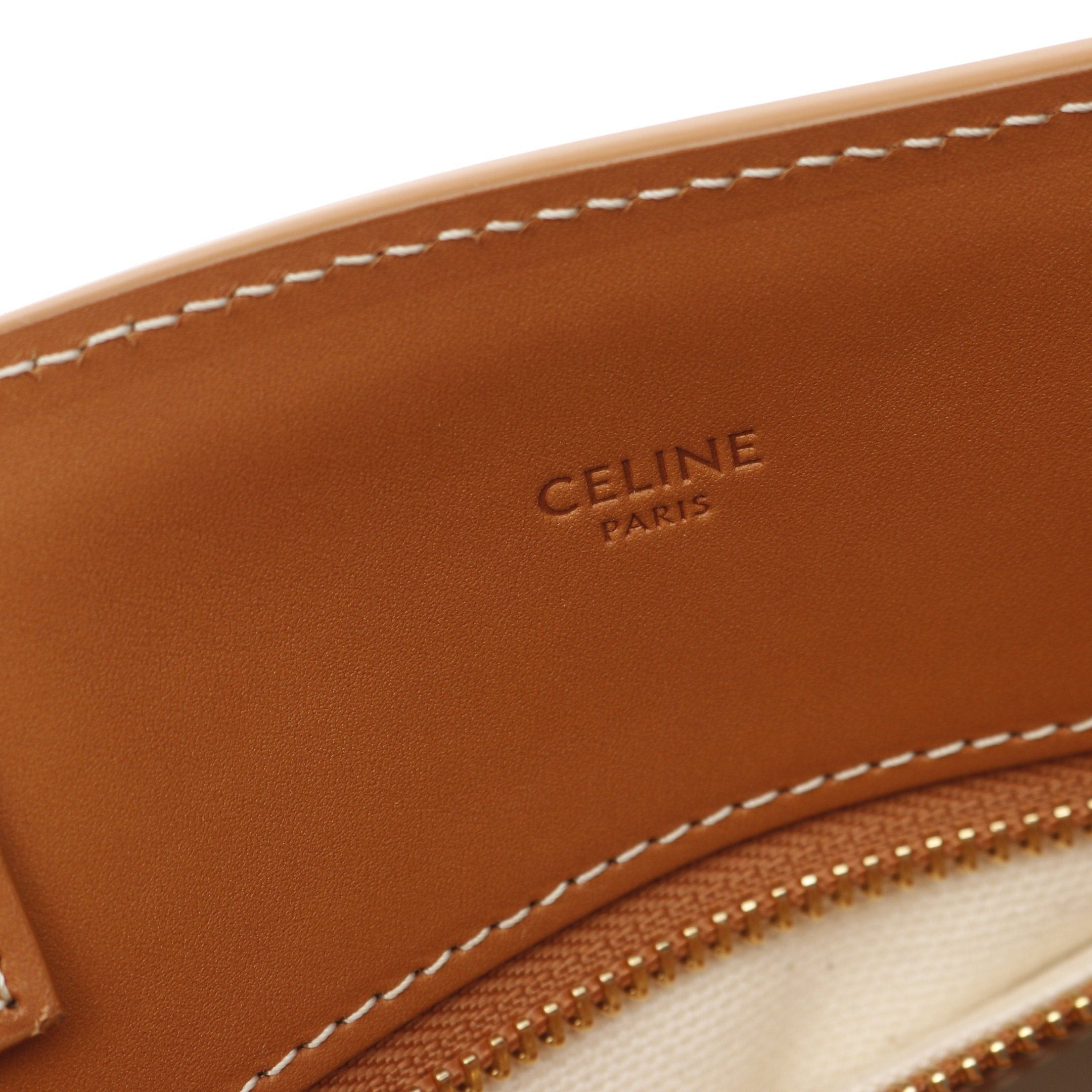 Celine Celine Small Vertical Hippopotamus Handbag Tote Bag Canvas Leather Off White Light Brown Size ONE SIZE - 4 Thumbnail