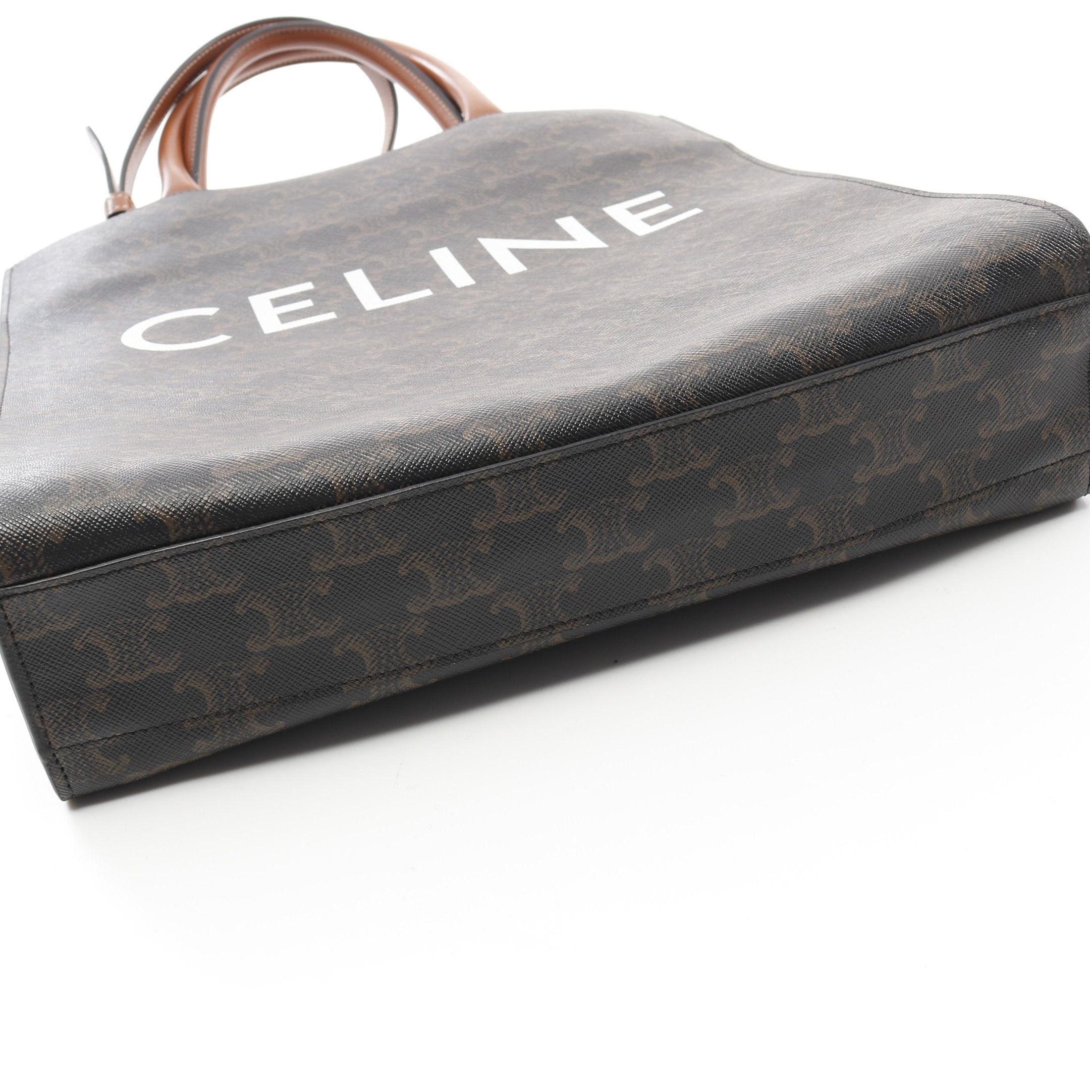 Celine Celine Small Vertical Hippopotamus Triomphe Handbag Tote Bag Leather Black Brown Size ONE SIZE - 7 Thumbnail