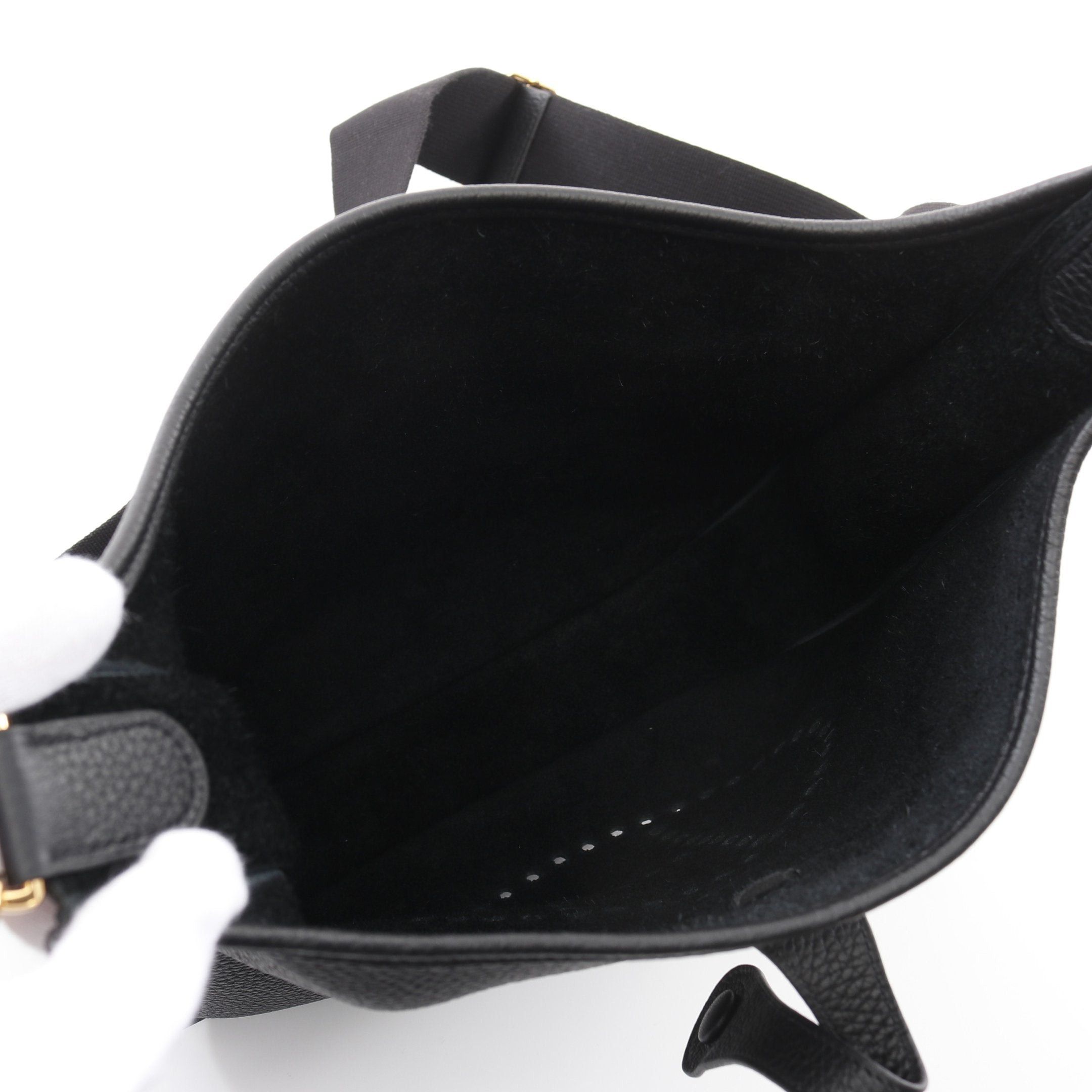 Hermes Hermes Evelyn 3 Troyes Pm Shoulder Bag Clemence Leather Black Gold Hardware B Stamp Size ONE SIZE - 3 Thumbnail