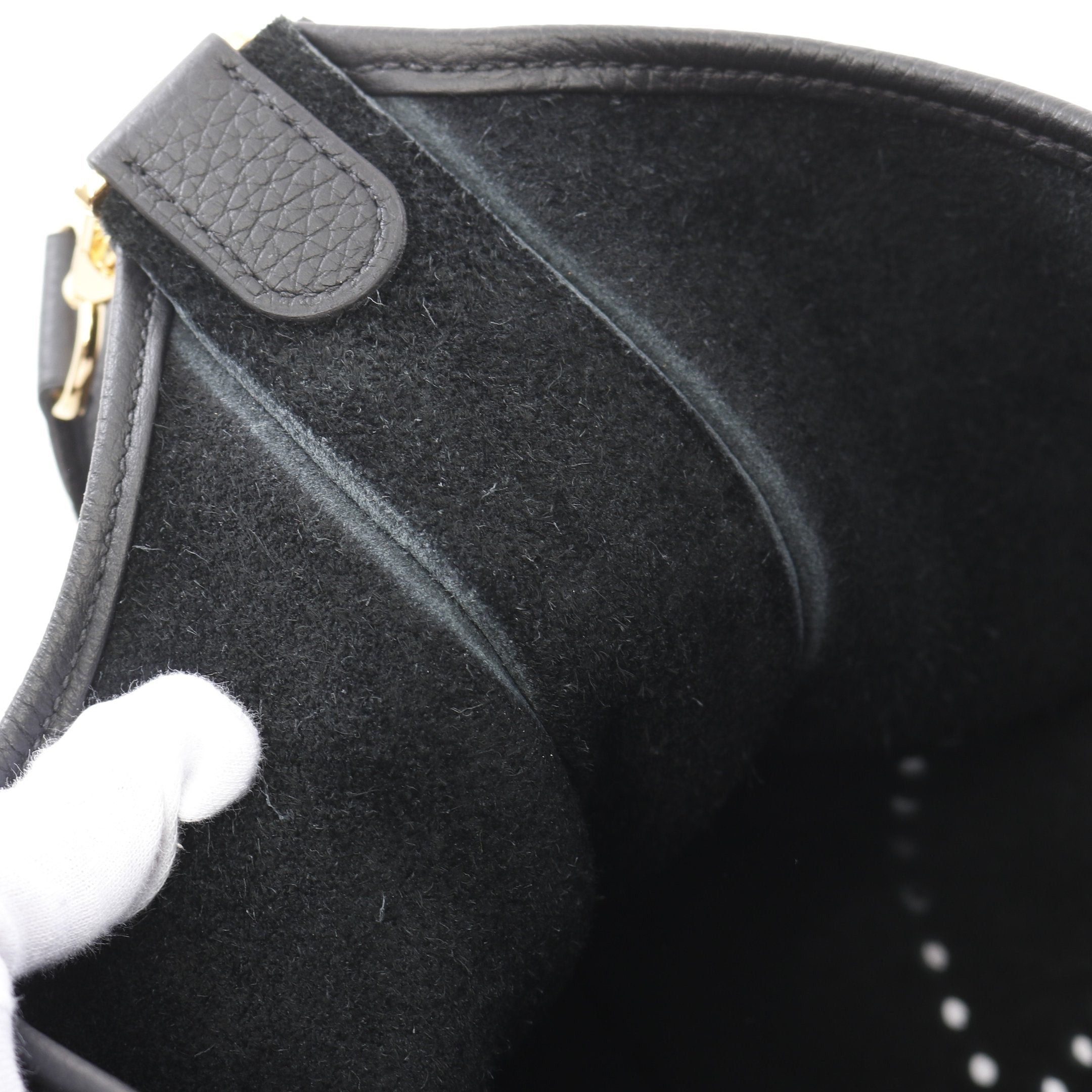 Hermes Hermes Evelyn 3 Troyes Pm Shoulder Bag Clemence Leather Black Gold Hardware B Stamp Size ONE SIZE - 5 Thumbnail