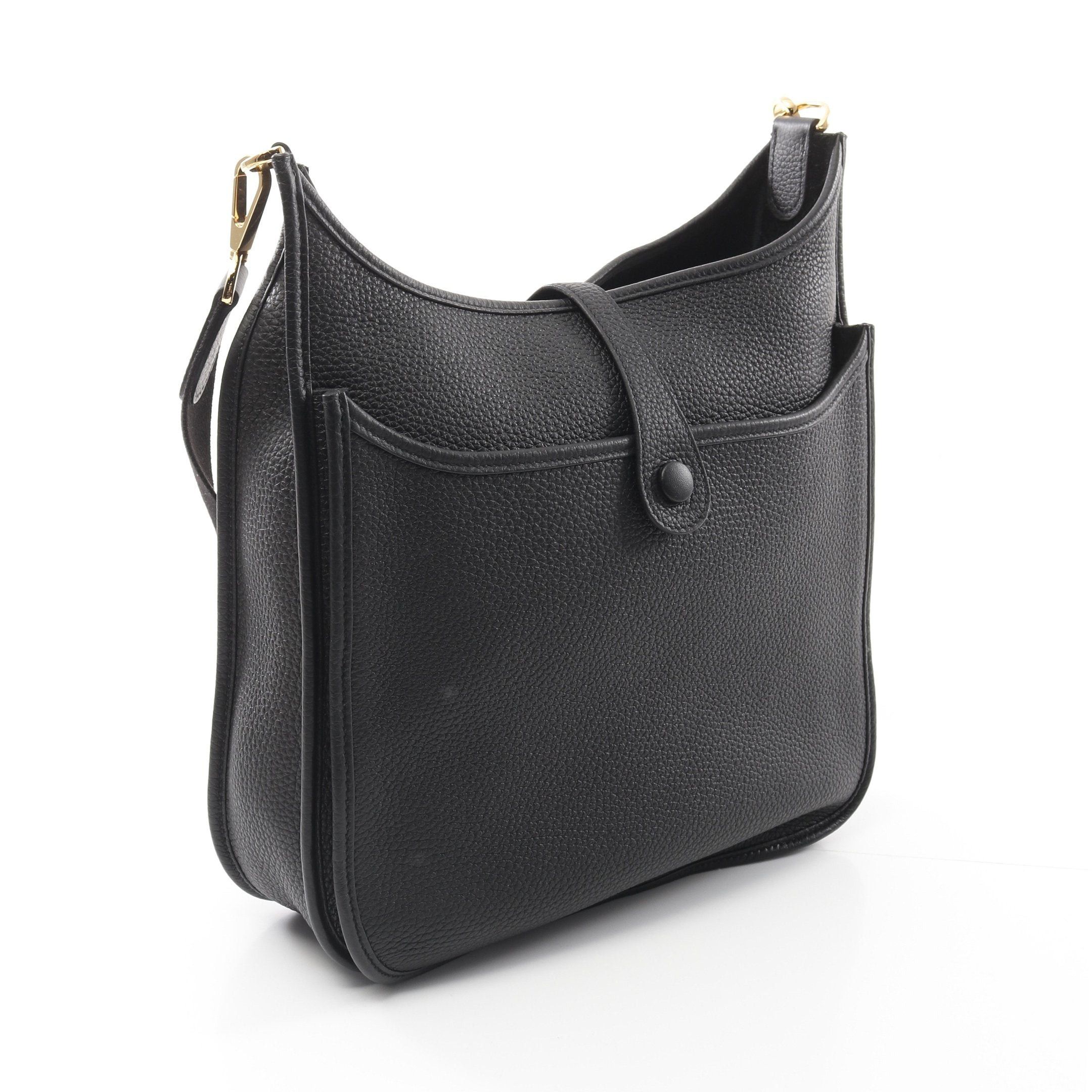 Hermes Hermes Evelyn 3 Troyes Pm Shoulder Bag Clemence Leather Black Gold Hardware B Stamp Size ONE SIZE - 2 Thumbnail