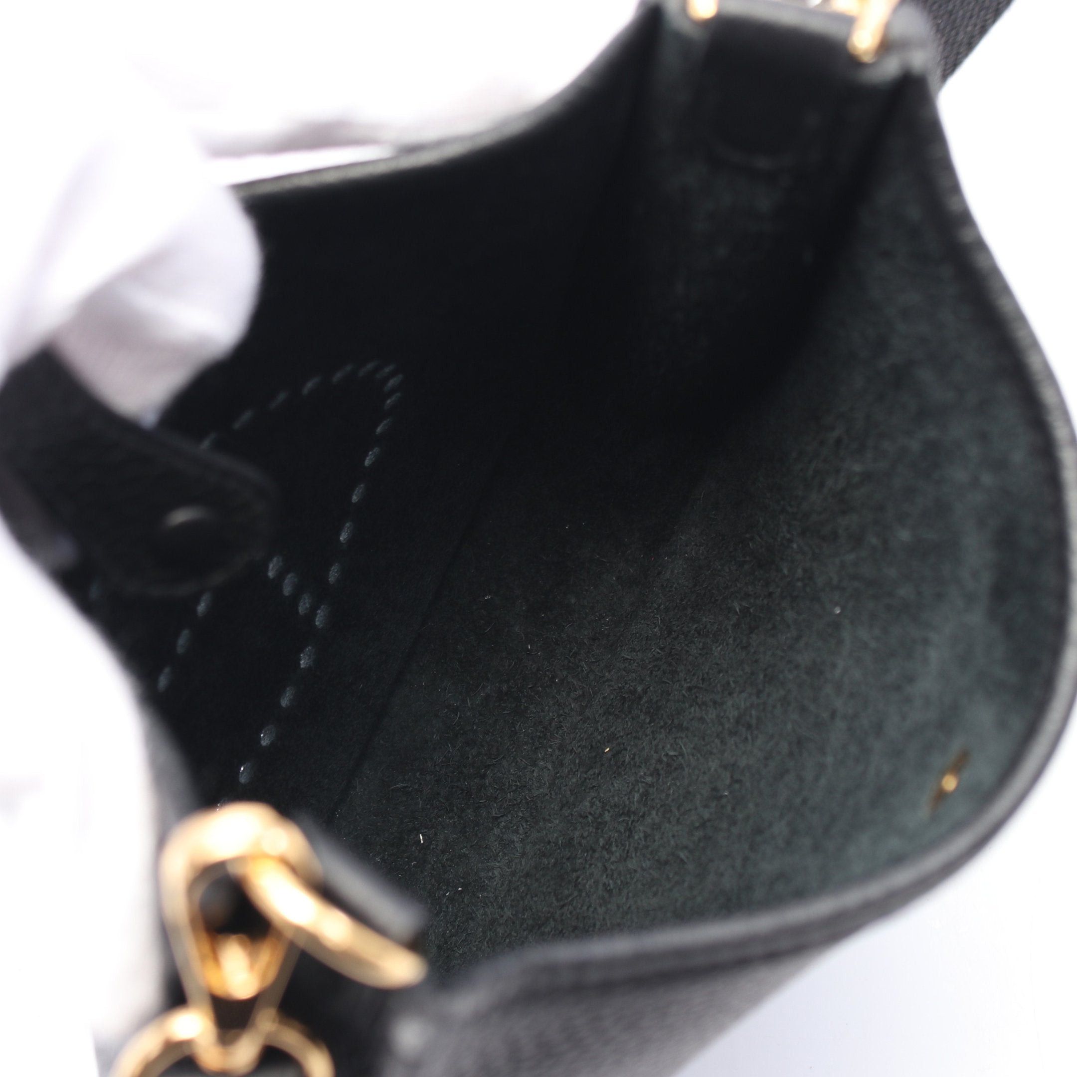 Hermes Hermes Evelyn Tpm Shoulder Bag Clemence Leather Black Gold Hardware Z Stamp Size ONE SIZE - 3 Thumbnail