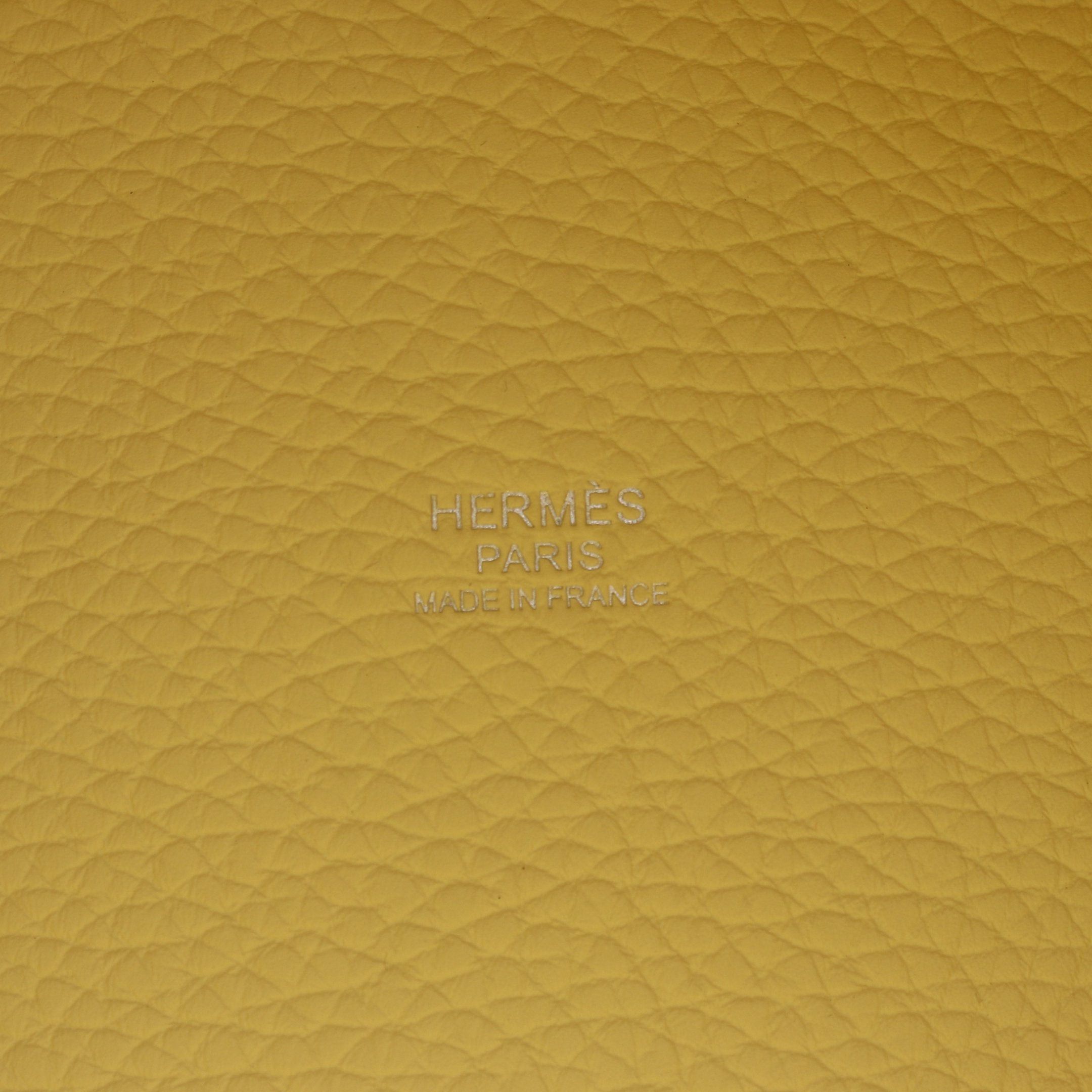 Hermes Hermes Picotan Lock Pm Jaune Milton Handbag Clemence Leather Light Yellow Silver Hardware Double Engraved Size ONE SIZE - 4 Thumbnail