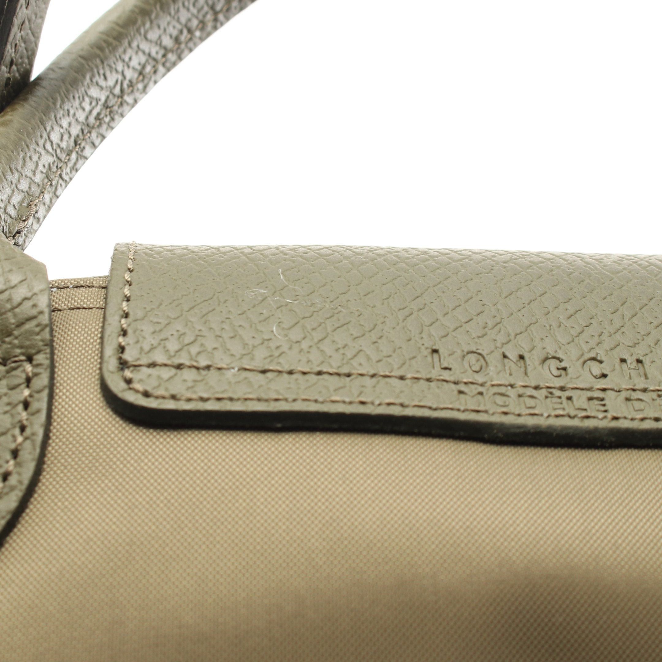 Longchamp Longchamp Le Preage Green M Shopping Bag Handbag Tote Nylon Leather Khaki Size ONE SIZE - 7 Thumbnail