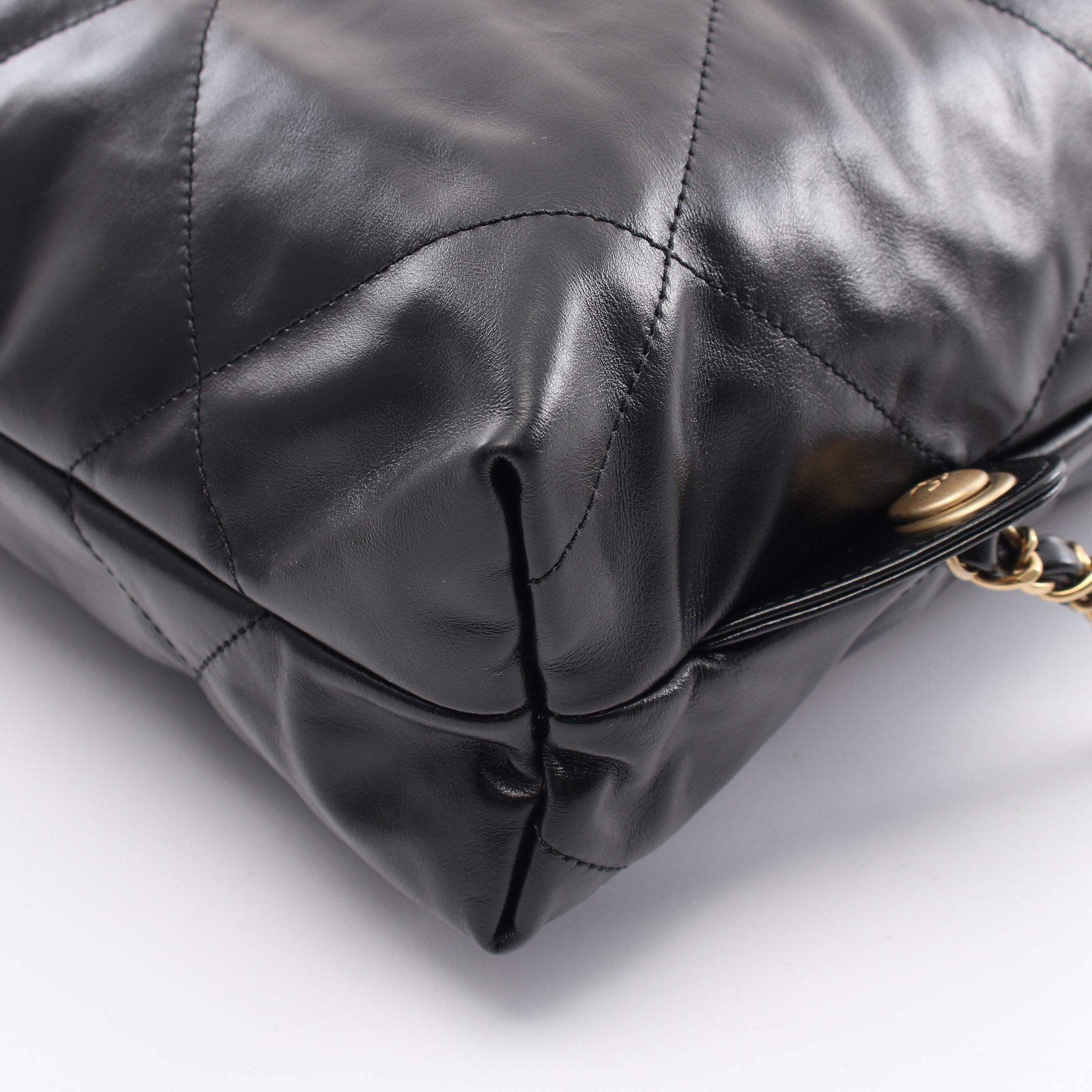 Chanel Chanel Chanel 22 Large Chain Backpack Rucksack Leather Black Gold Hardware Size ONE SIZE - 7 Thumbnail