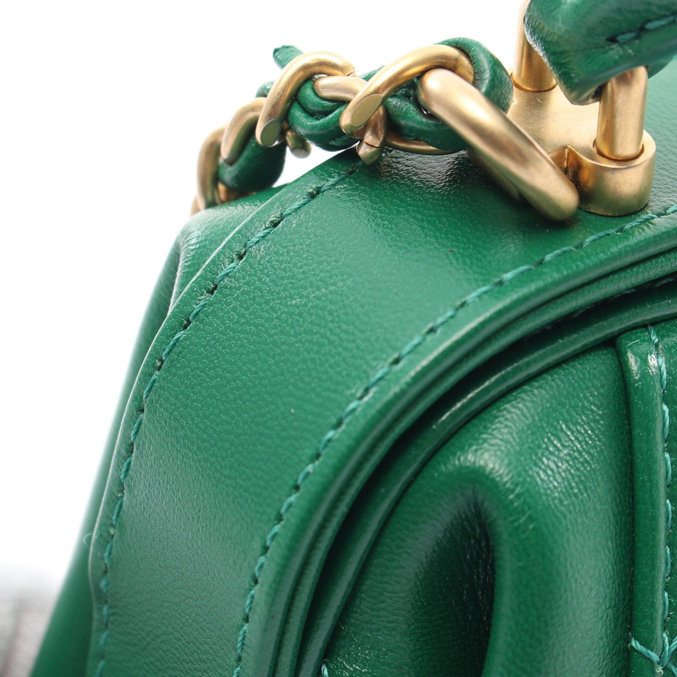 Chanel Chanel Matelasse Small Top Handle Chain Shoulder Bag Leather Green Gold Hardware Size ONE SIZE - 8 Thumbnail