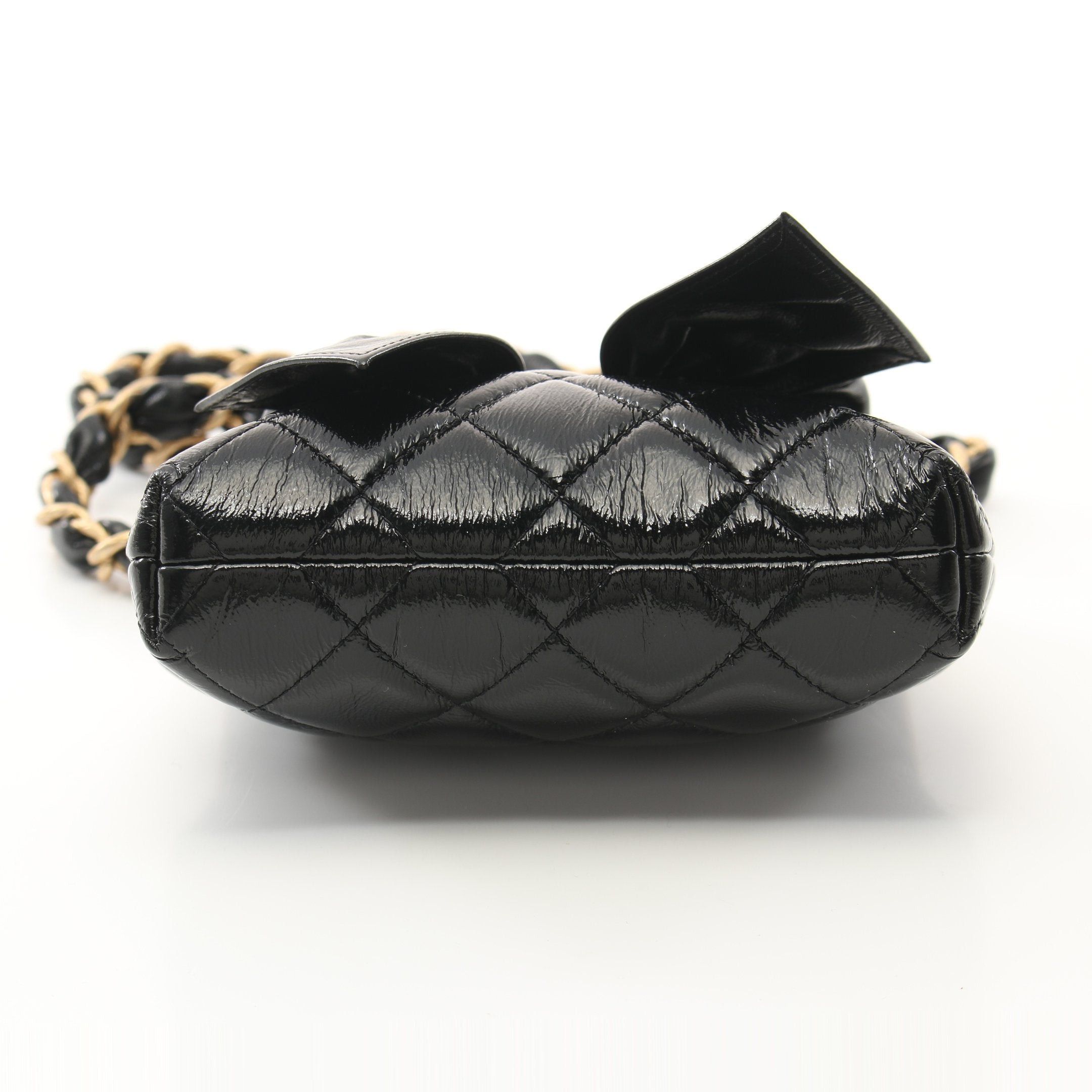 Chanel Chanel Matelasse Chain Clutch Shoulder Bag Leather Black Gold Hardware Ribbon Clasp Size ONE SIZE - 9 Thumbnail