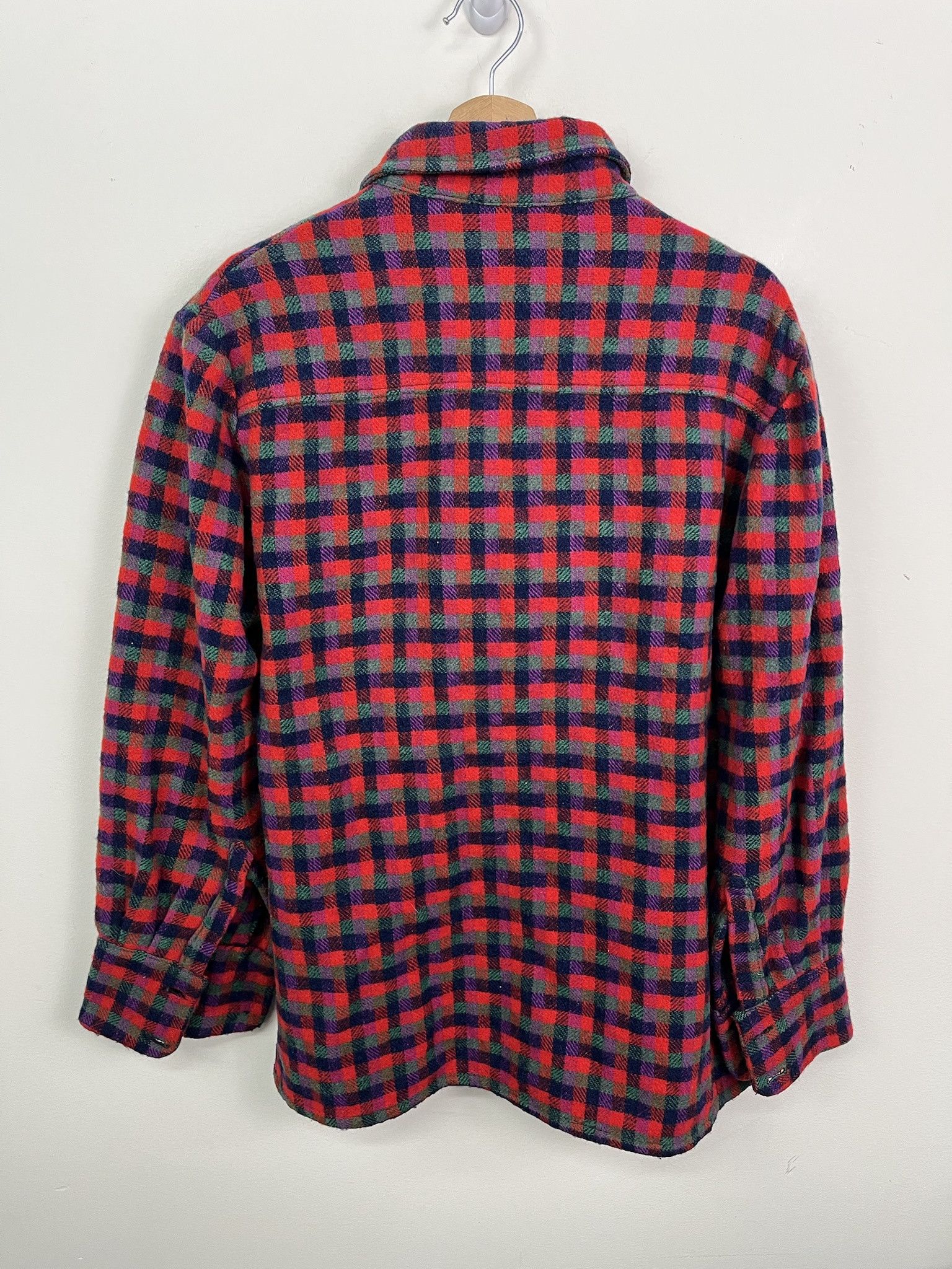 Flannel Vintage 1990s Wool Red Check Wool Flannel Size L Size US L / EU 52-54 / 3 - 2 Thumbnail