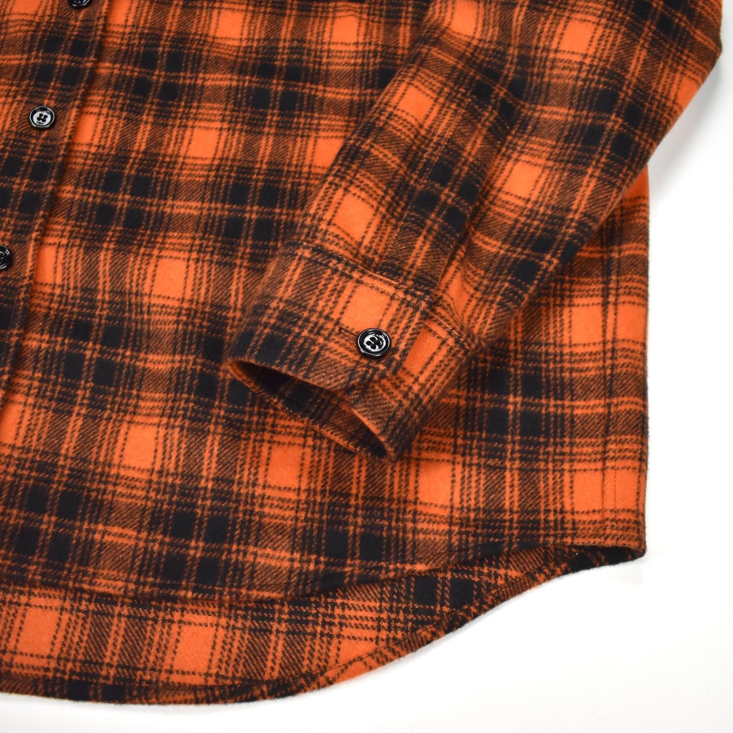 Celine × Hedi Slimane Celine Orange Black Heavy Wool Flannel Oversized Shirt Size US M / EU 48-50 / 2 - 6 Thumbnail