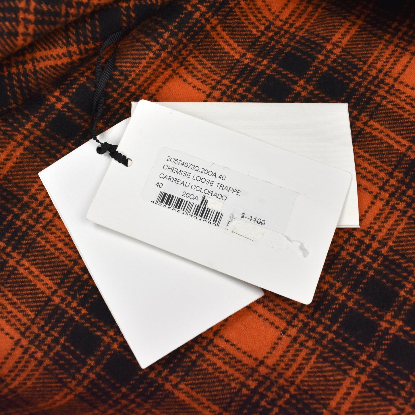 Celine × Hedi Slimane Celine Orange Black Heavy Wool Flannel Oversized Shirt Size US M / EU 48-50 / 2 - 9 Thumbnail